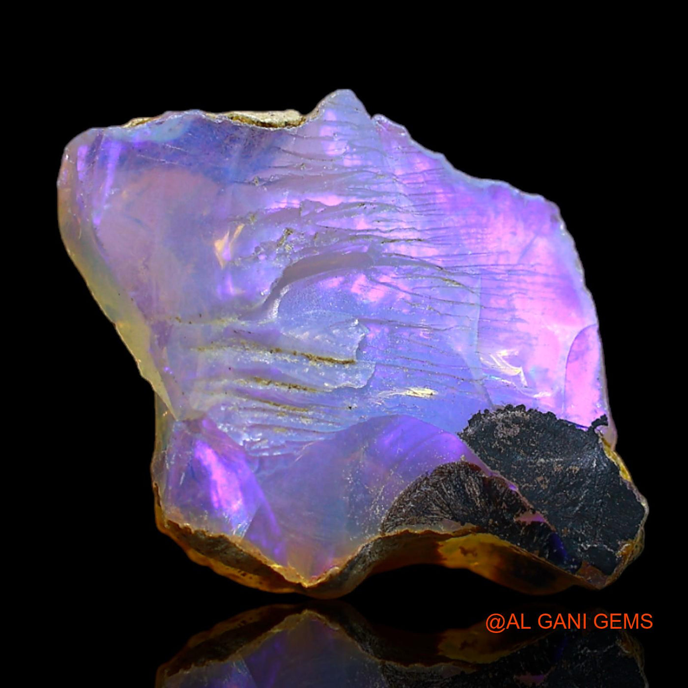 Natural Fire Opal Gemstone 4.00 Cts Loose Fancy Rough From Ethiopia 18x12x6 mm E-213