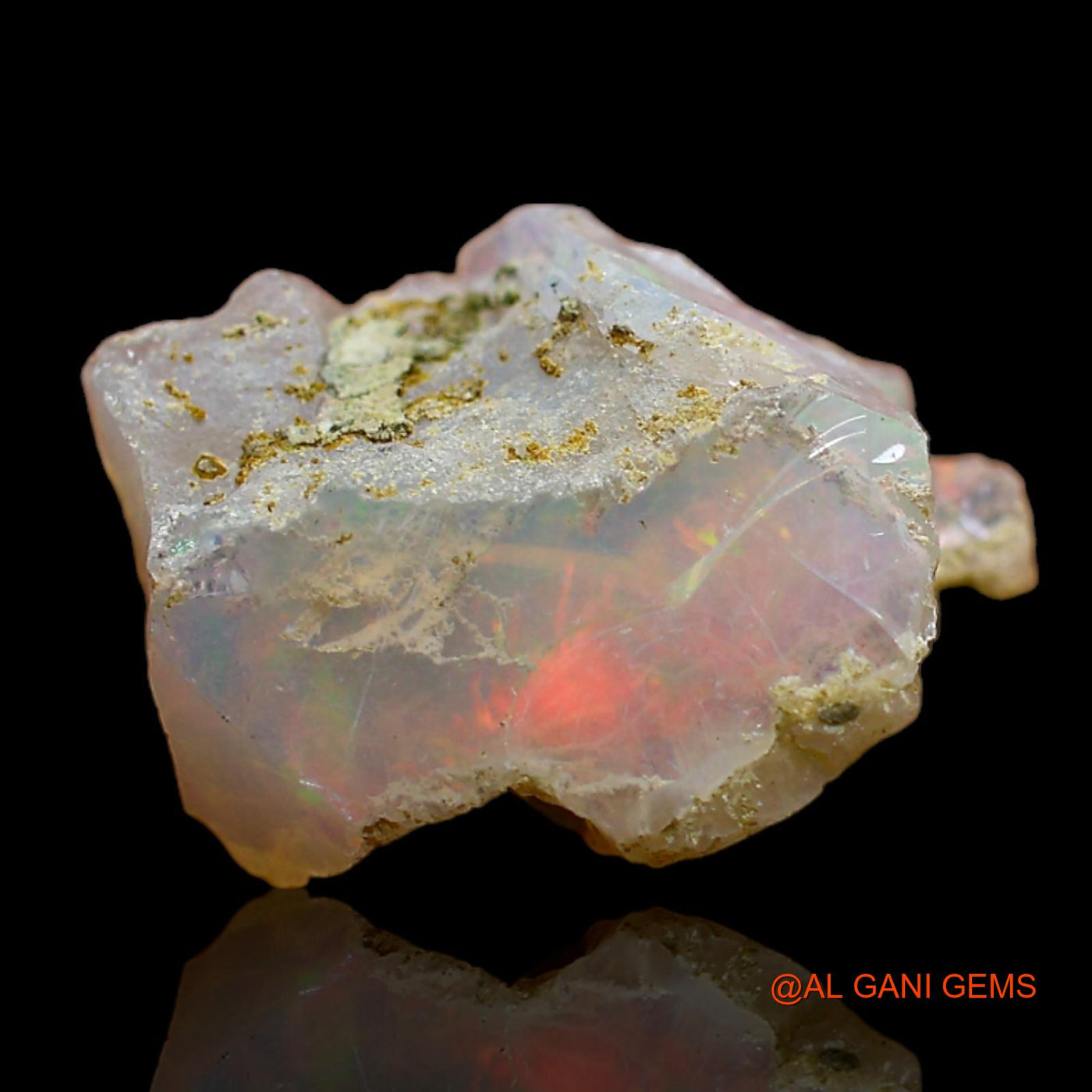 4.00 Cts Natural Ethiopian Fire Opal Loose Gemstone Fancy Rough 15x13x6 mm E-217