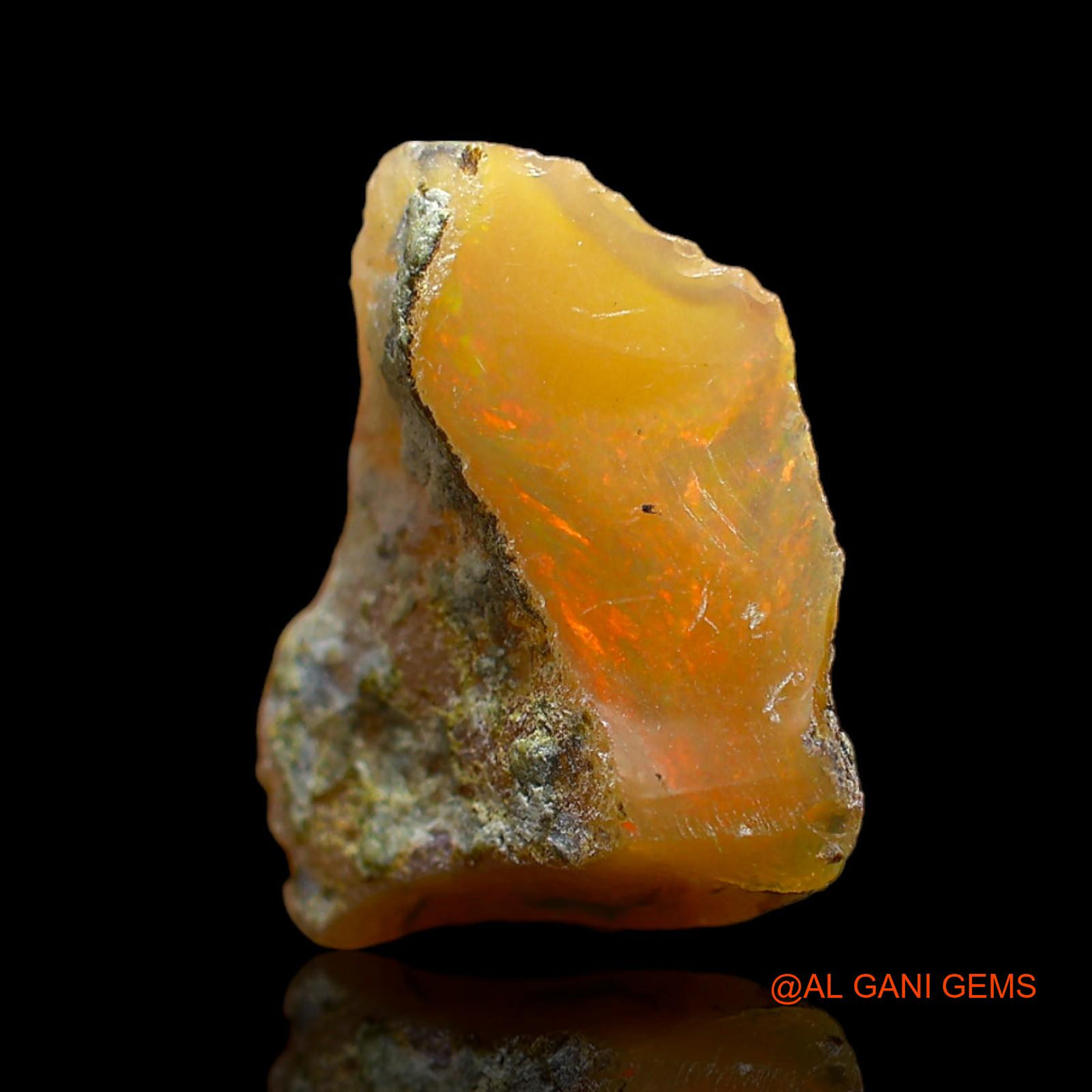 Natural Untreated Fire Opal Loose Gemstone Fancy Rough From Ethiopia 4.00 Cts 17x13x5 mm E-221