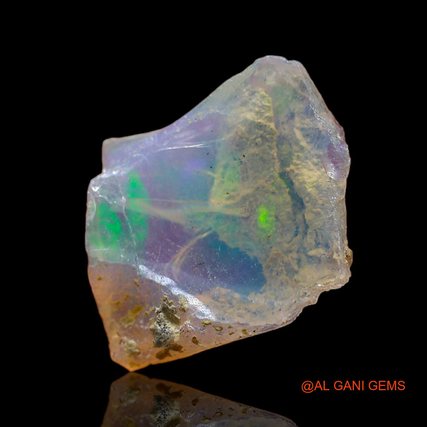 Natural Untreated Fire Opal Loose Gemstone Fancy Rough From Ethiopia 3.00 Cts 13x13x4 mm E-223