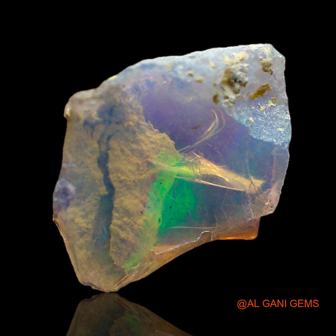Natural Untreated Fire Opal Loose Gemstone Fancy Rough From Ethiopia 3.00 Cts 13x13x4 mm E-223