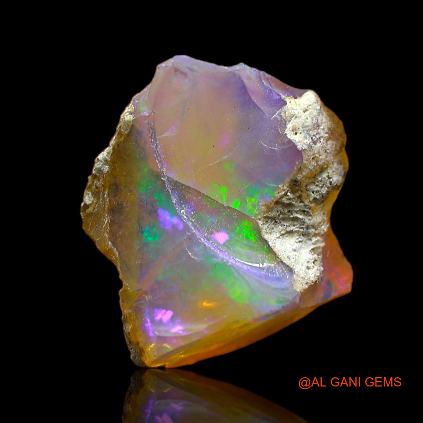 Natural Untreated Fire Opal Loose Gemstone Fancy Rough From Ethiopia 4.00 Cts 15x13x6 mm E-227