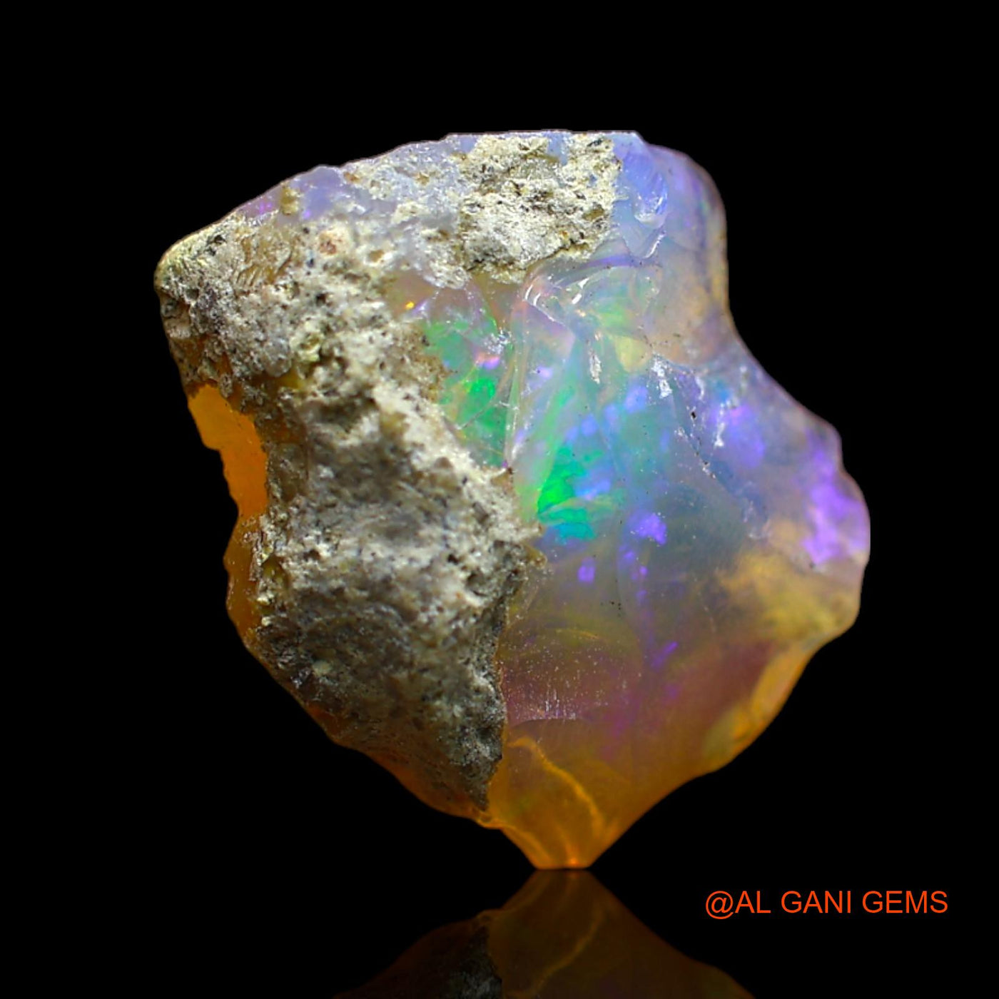 Natural Untreated Fire Opal Loose Gemstone Fancy Rough From Ethiopia 4.00 Cts 15x13x6 mm E-227