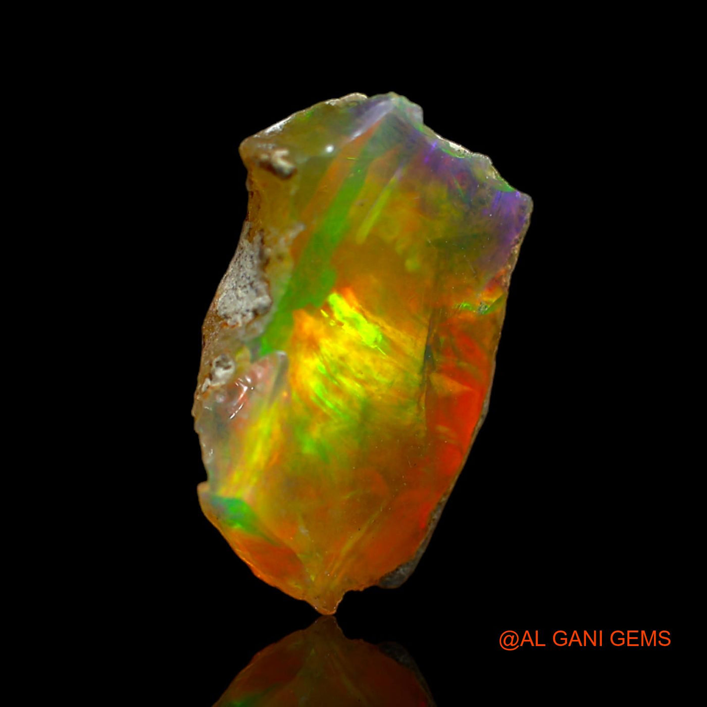4.00 Cts Natural Ethiopian Fire Opal Loose Gemstone Fancy Rough 16x10x6 mm E-228