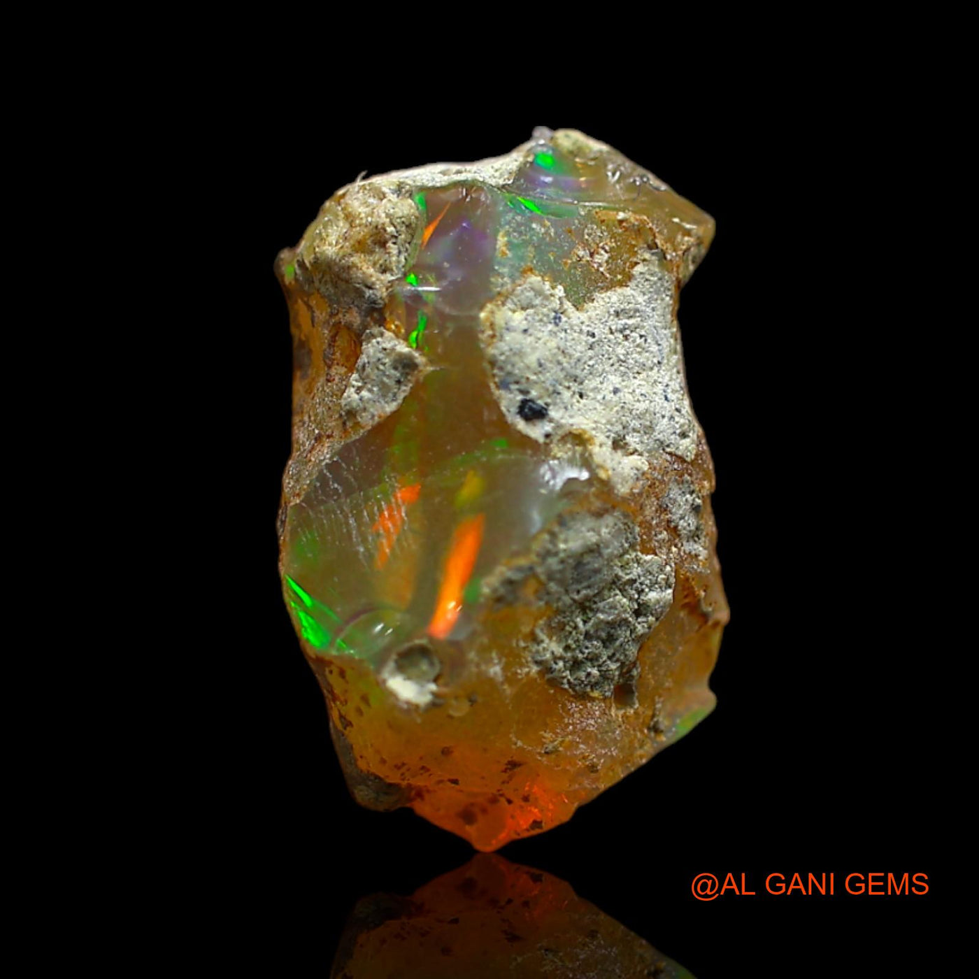 4.00 Cts Natural Ethiopian Fire Opal Loose Gemstone Fancy Rough 16x10x6 mm E-228