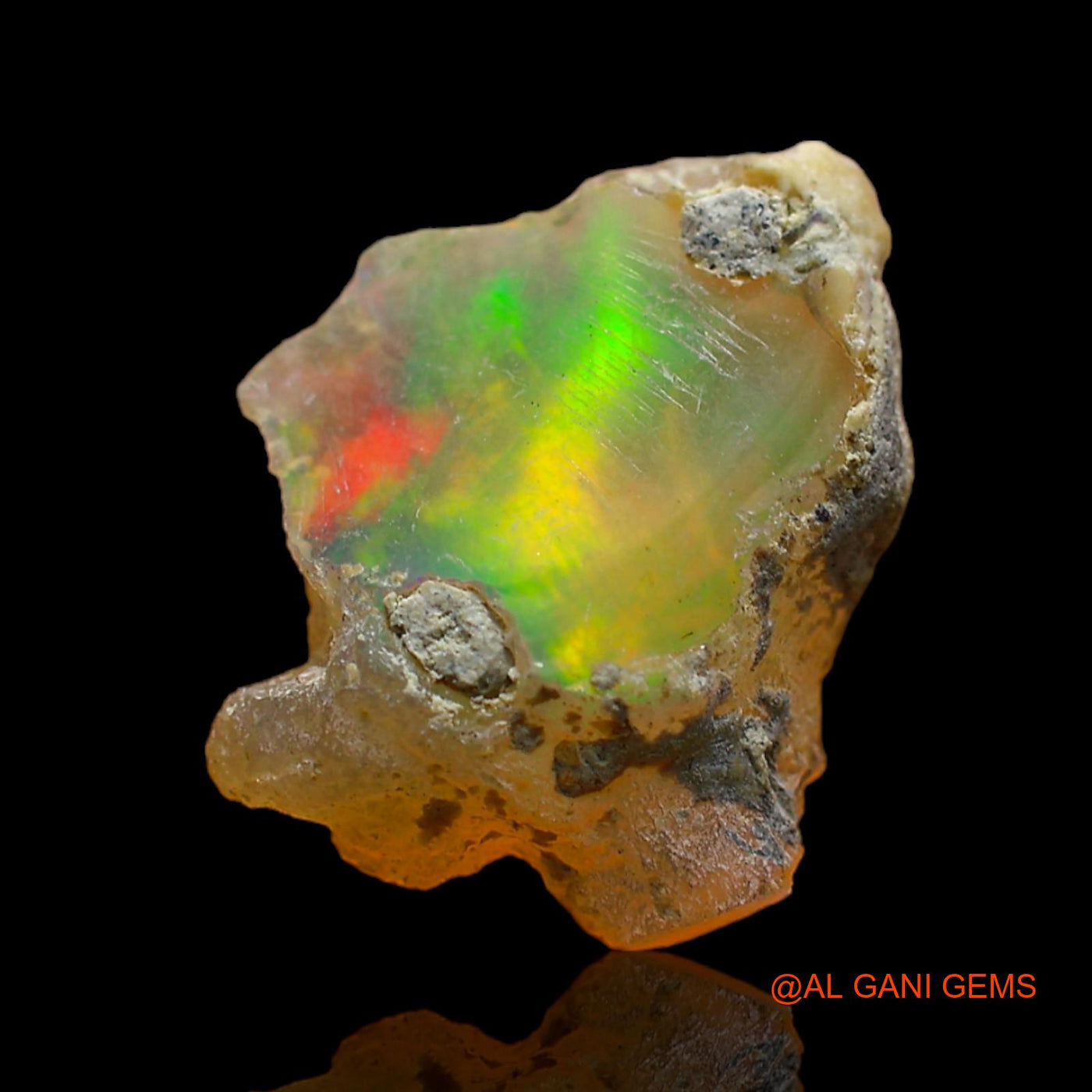 Natural Untreated Fire Opal Loose Gemstone Fancy Rough From Ethiopia 3.00 Cts 15x12x5 mm E-229