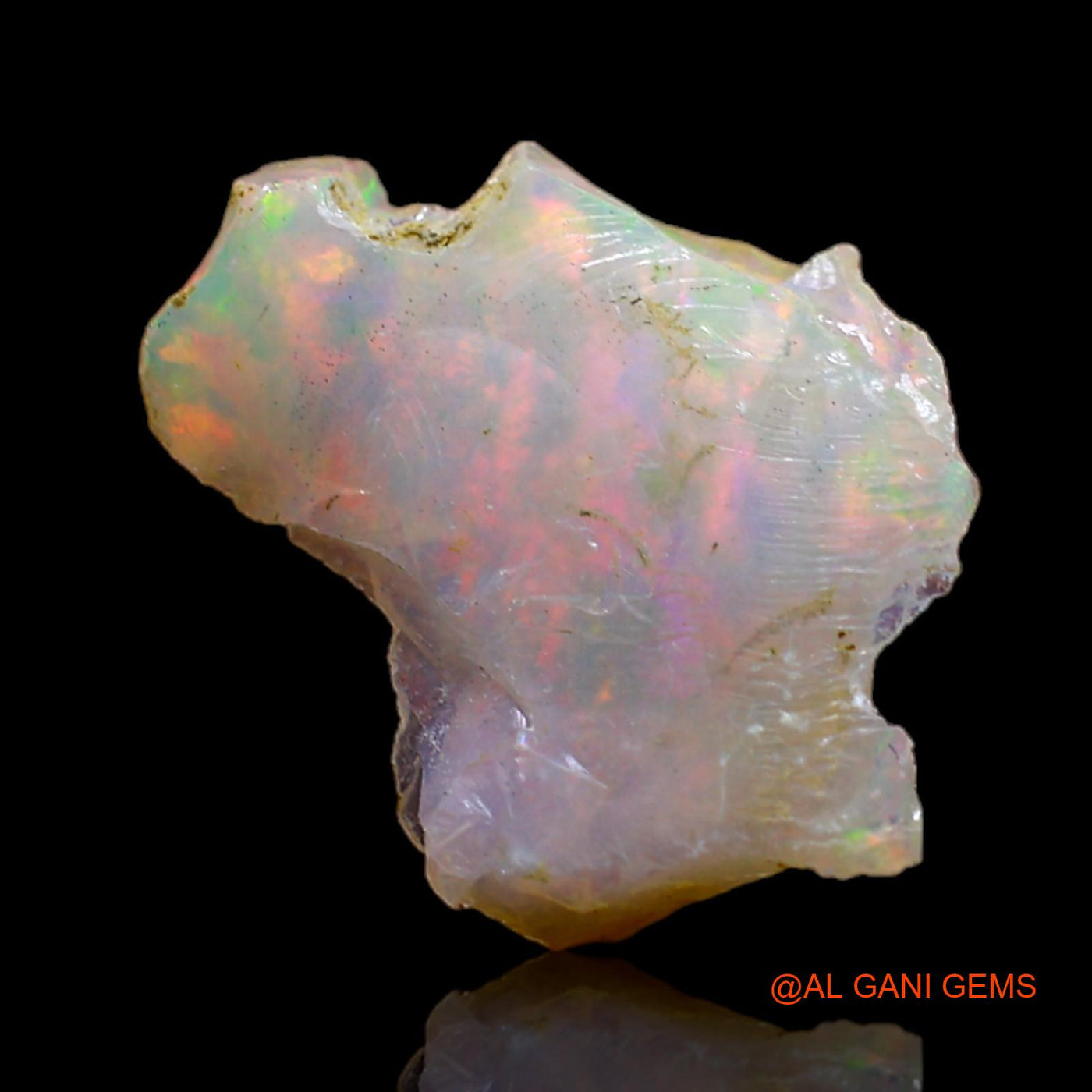 2.00 Cts Natural Ethiopian Fire Opal Loose Gemstone Fancy Rough 14x13x4 mm E-236