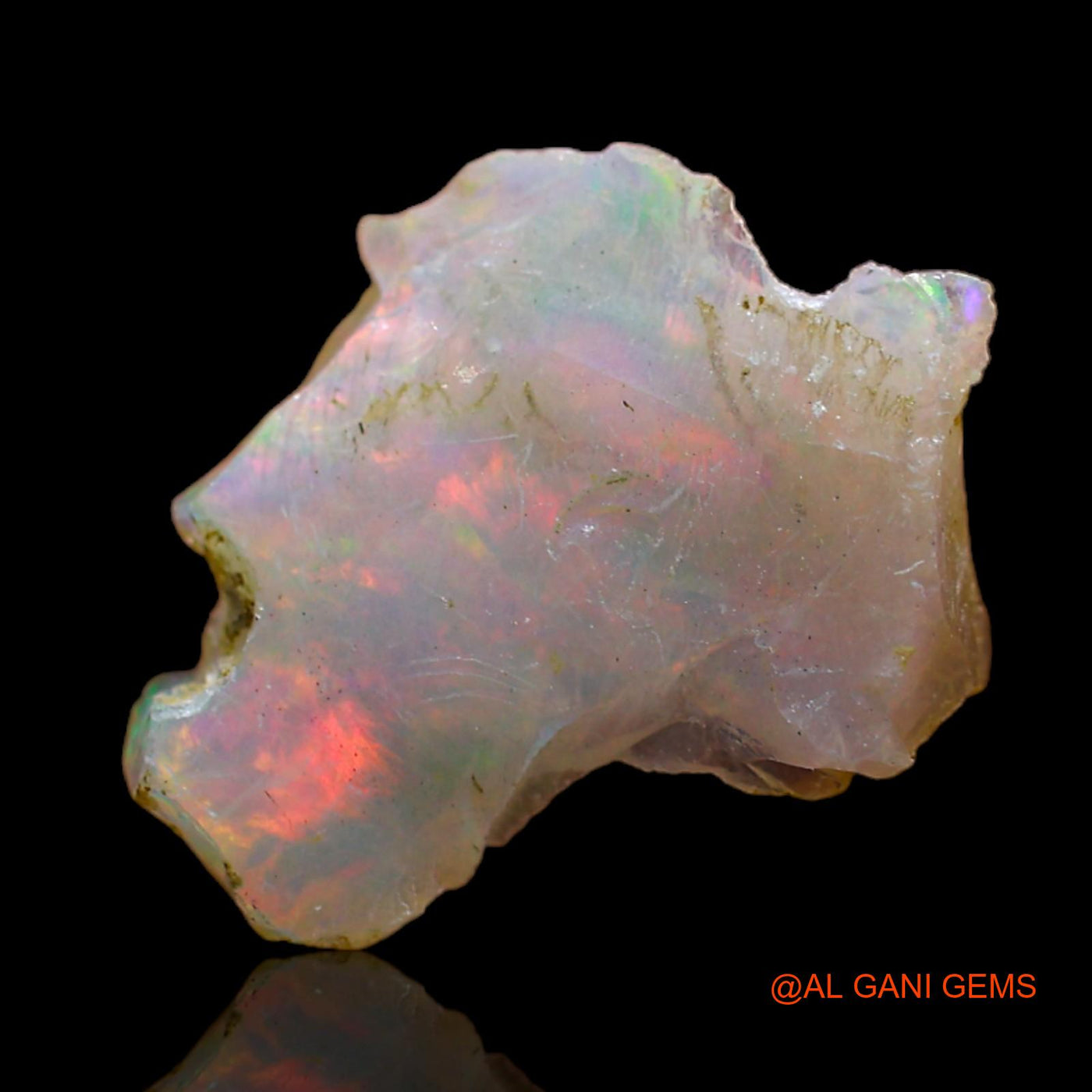 2.00 Cts Natural Ethiopian Fire Opal Loose Gemstone Fancy Rough 14x13x4 mm E-236