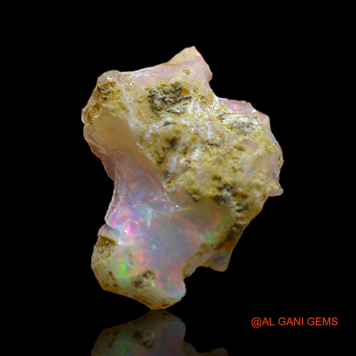 2.00 Cts Natural Ethiopian Fire Opal Loose Gemstone Fancy Rough 14x13x4 mm E-236