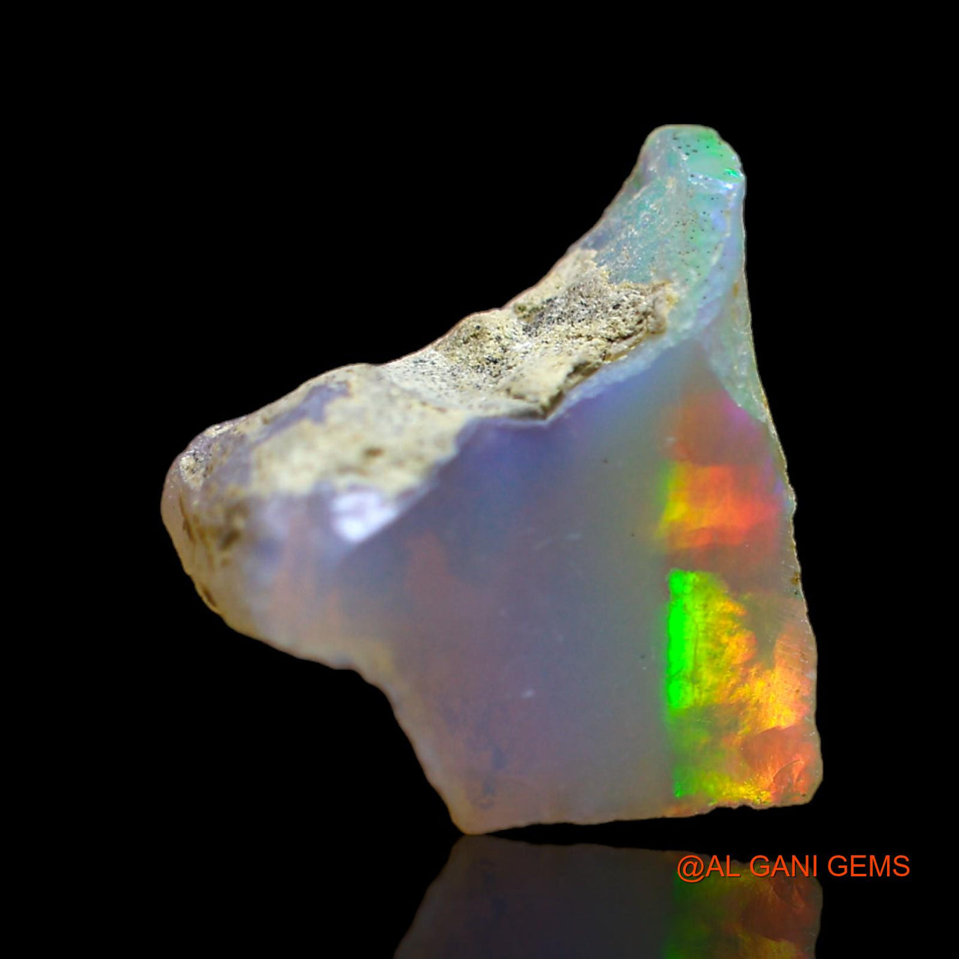 Natural Fire Opal Gemstone 5.00 Cts Loose Fancy Rough From Ethiopia 14x12x7 mm E-243