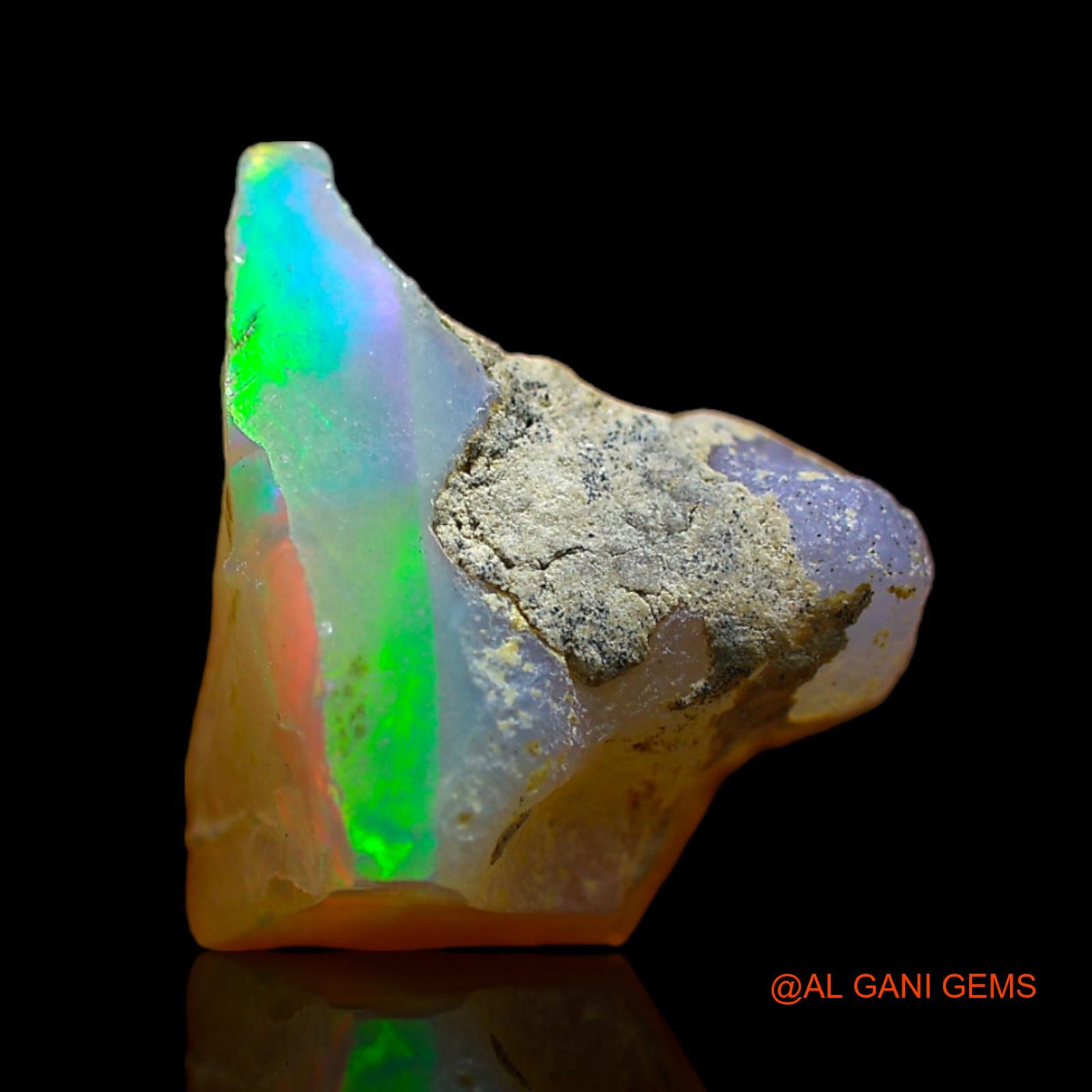 Natural Fire Opal Gemstone 5.00 Cts Loose Fancy Rough From Ethiopia 14x12x7 mm E-243