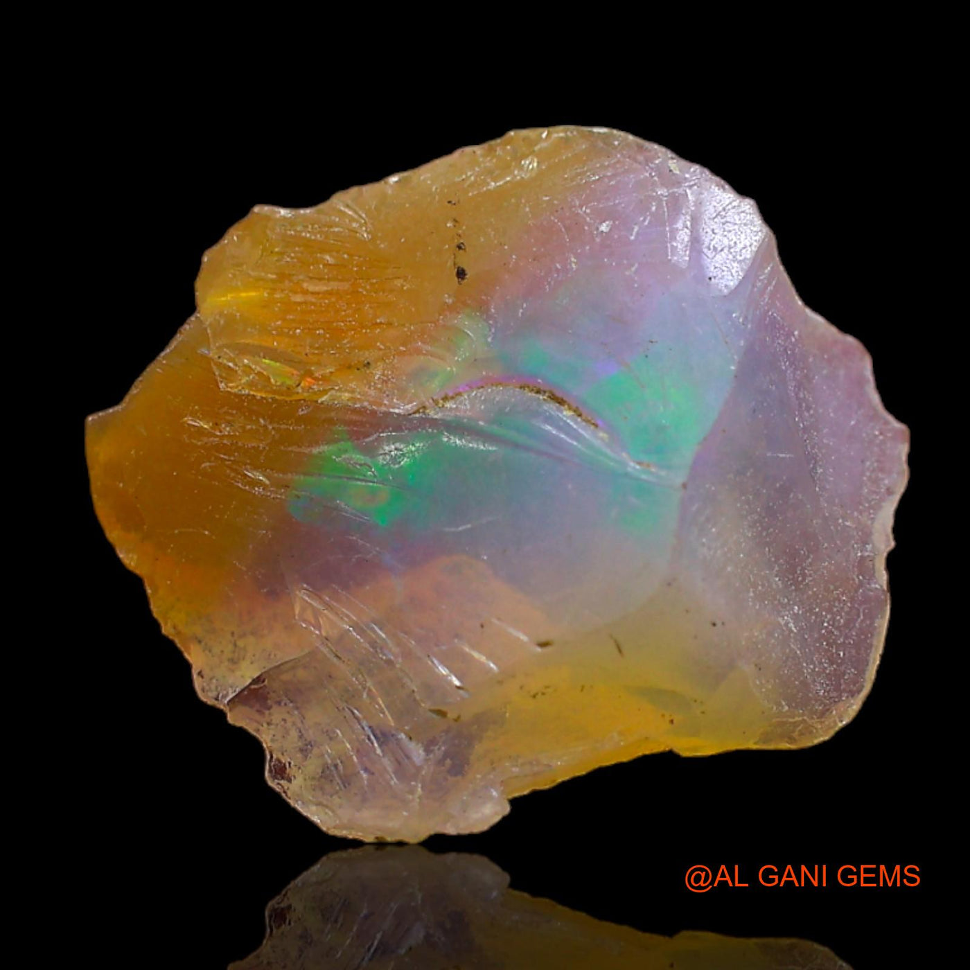 4.00 Cts Natural Ethiopian Fire Opal Loose Gemstone Fancy Rough 14x15x4 mm E-250