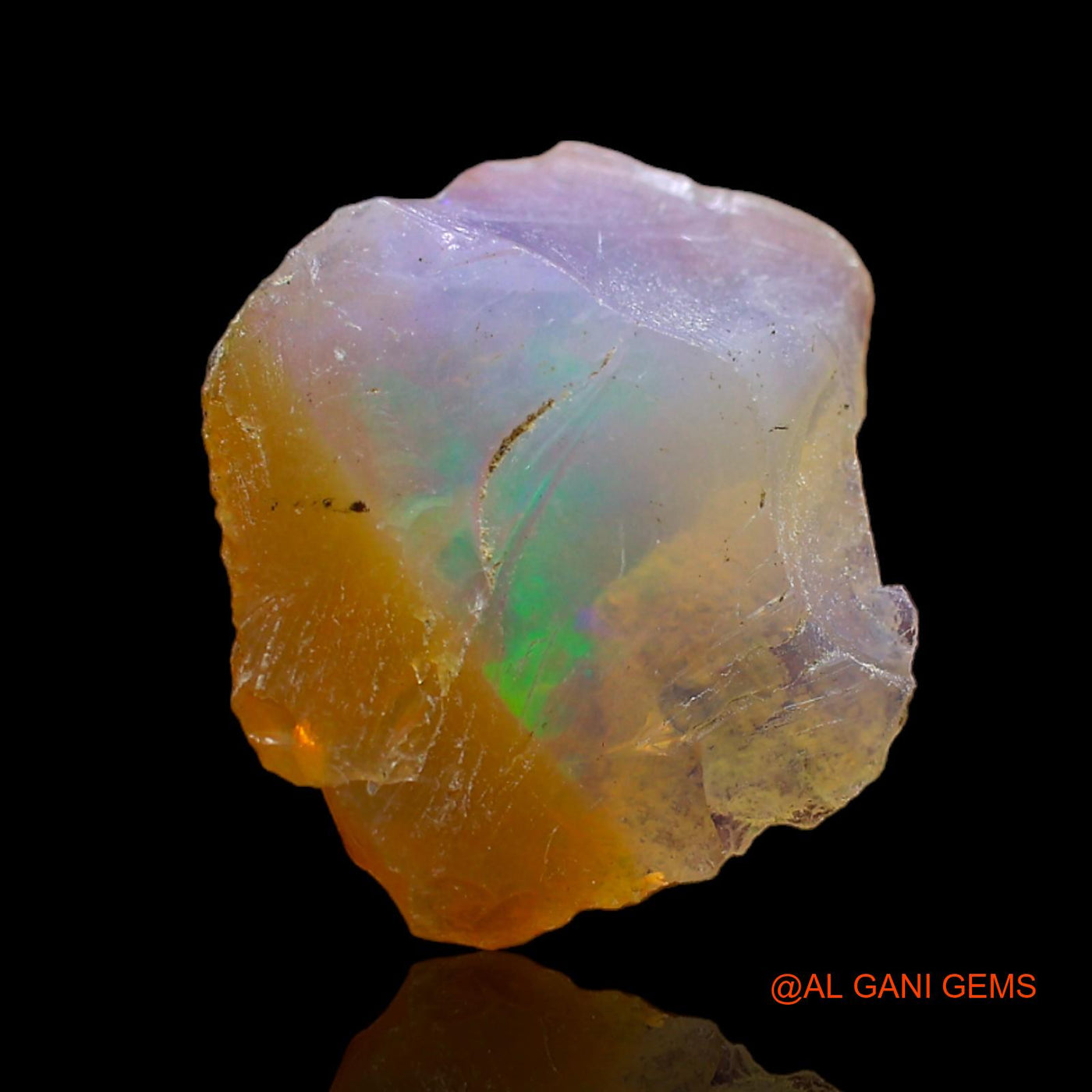 4.00 Cts Natural Ethiopian Fire Opal Loose Gemstone Fancy Rough 14x15x4 mm E-250