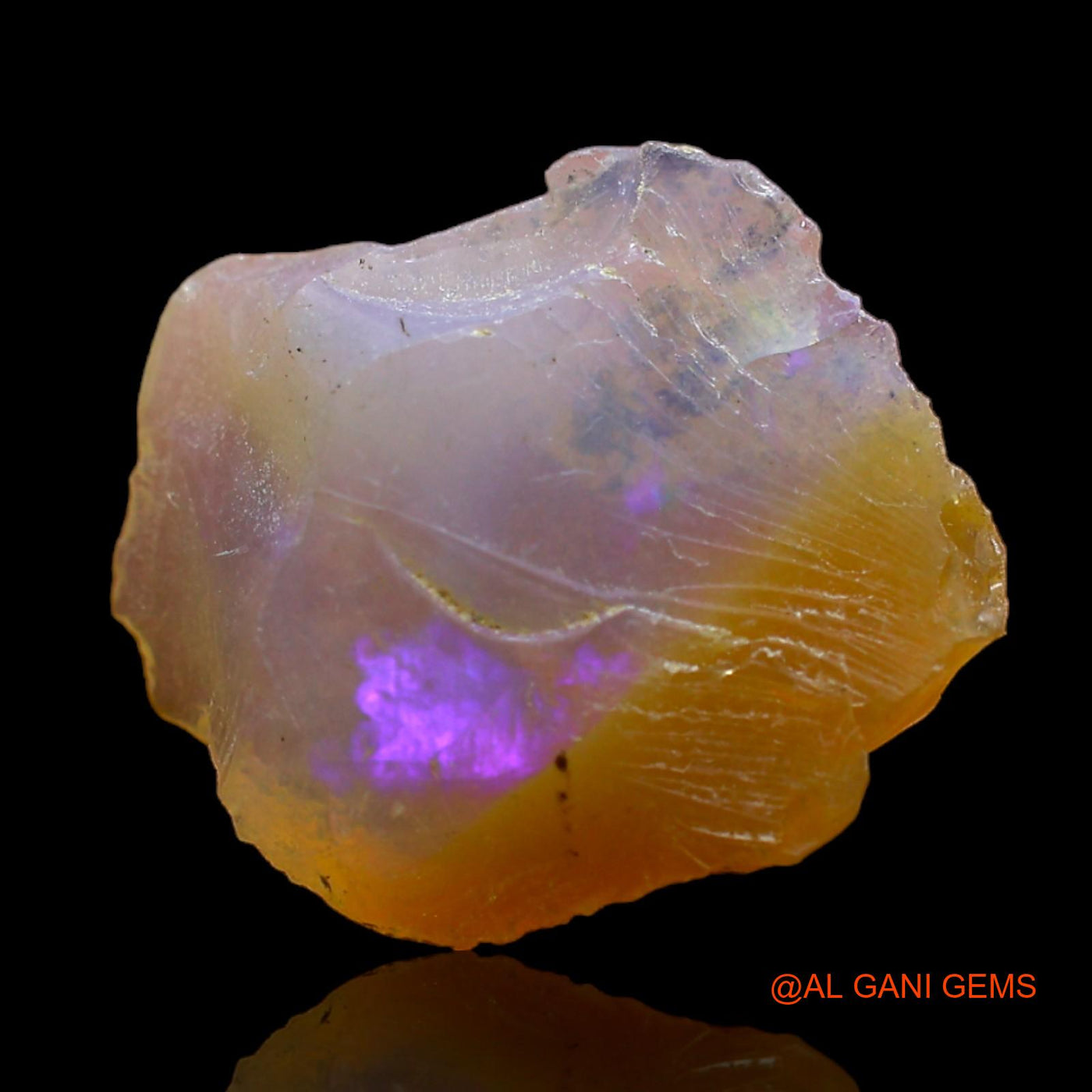4.00 Cts Natural Ethiopian Fire Opal Loose Gemstone Fancy Rough 14x15x4 mm E-250