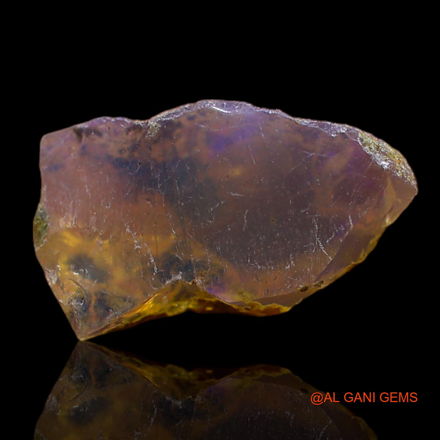 Natural Fire Opal Gemstone 5.00 Cts Loose Fancy Rough From Ethiopia 16x9x8 mm E-254