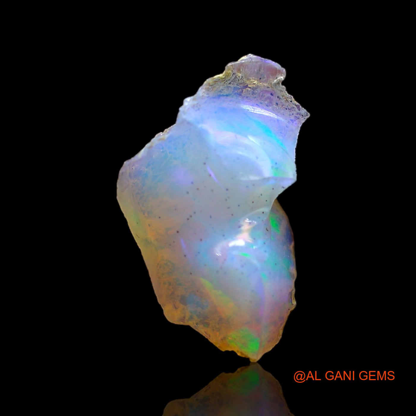 Natural Fire Opal Gemstone 3.00 Cts Loose Fancy Rough From Ethiopia 16x10x7 mm E-259