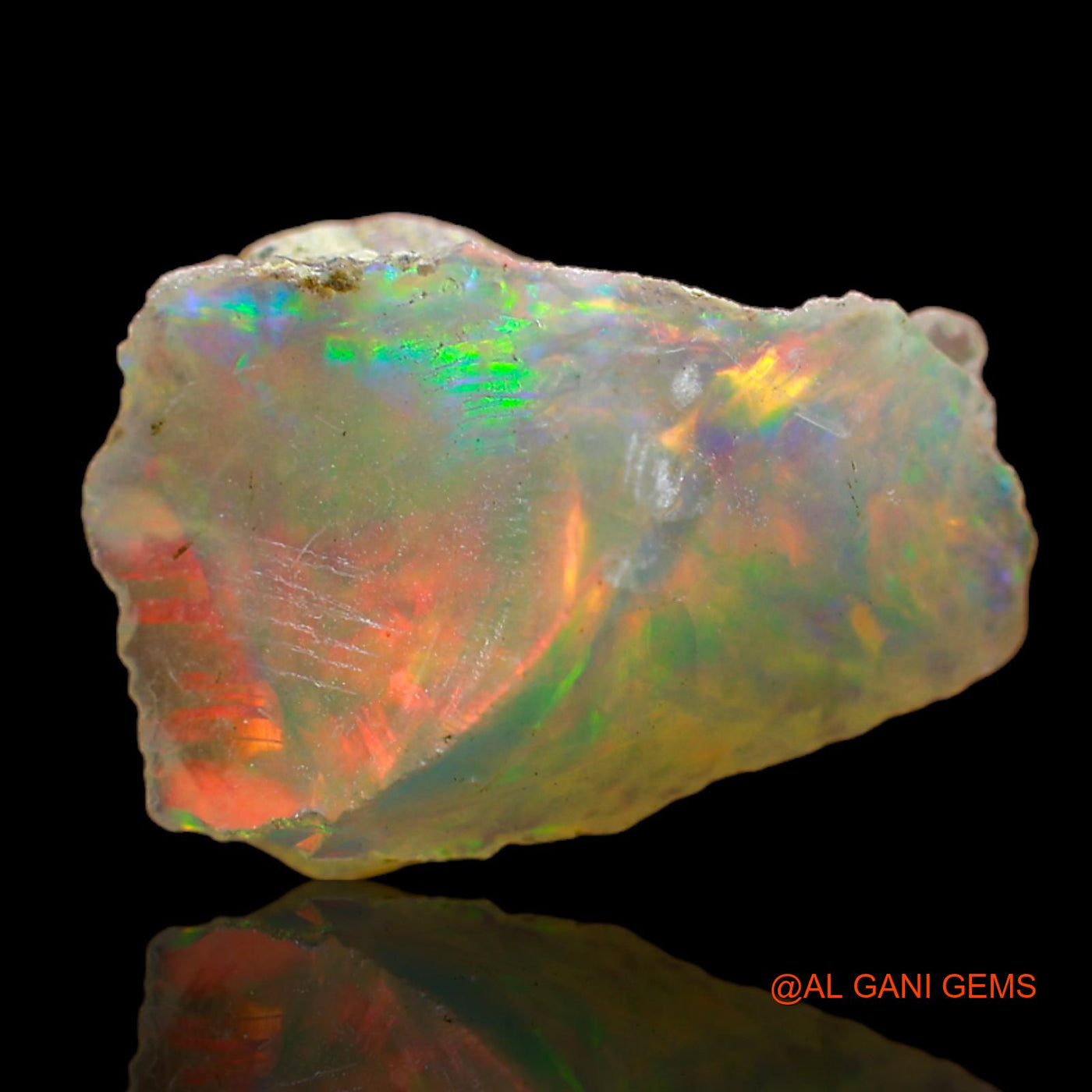 Natural Untreated Fire Opal Loose Gemstone Fancy Rough From Ethiopia 3.00 Cts 14x10x5 mm E-260