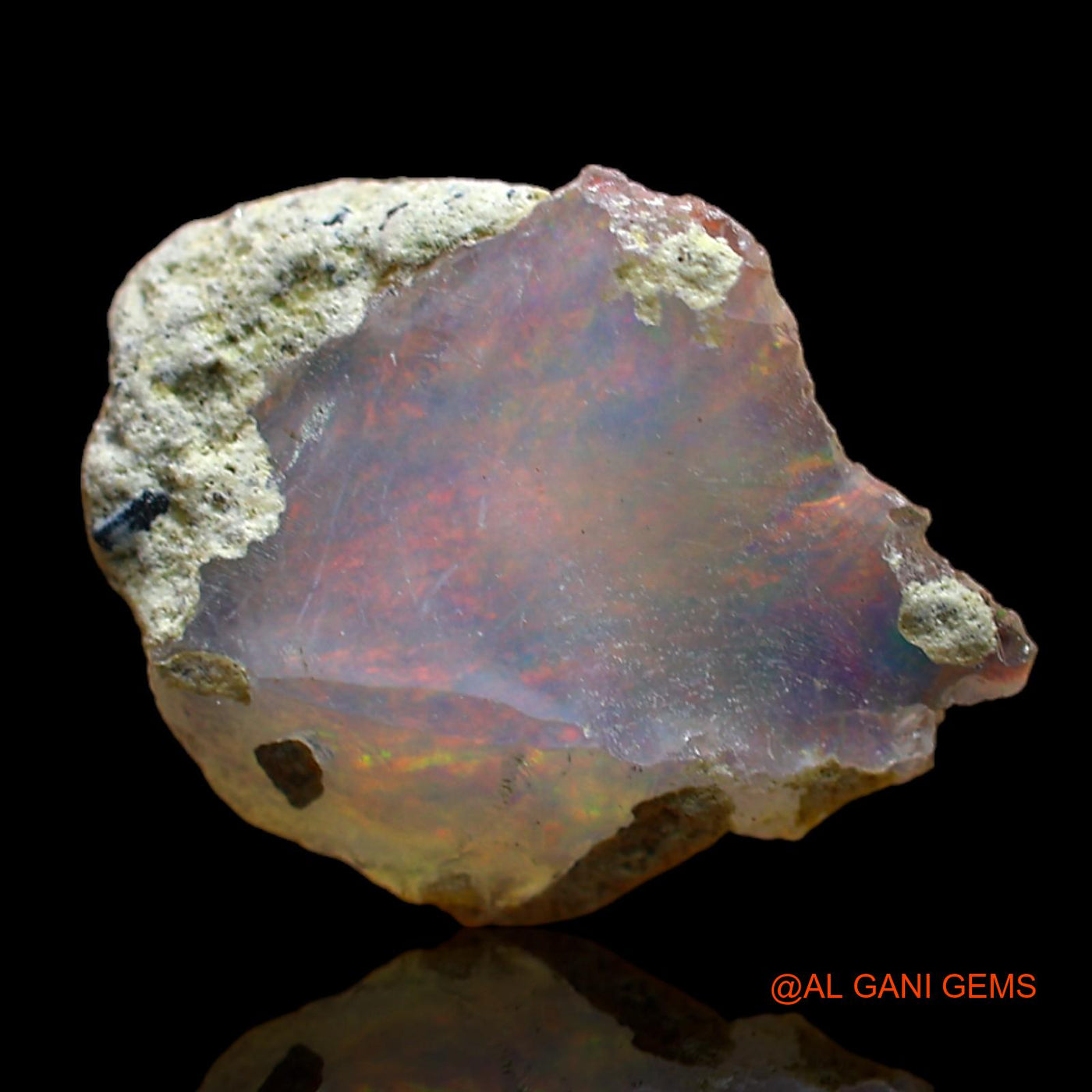 3.00 Cts Natural Ethiopian Fire Opal Loose Gemstone Fancy Rough 13x13x7 mm E-261
