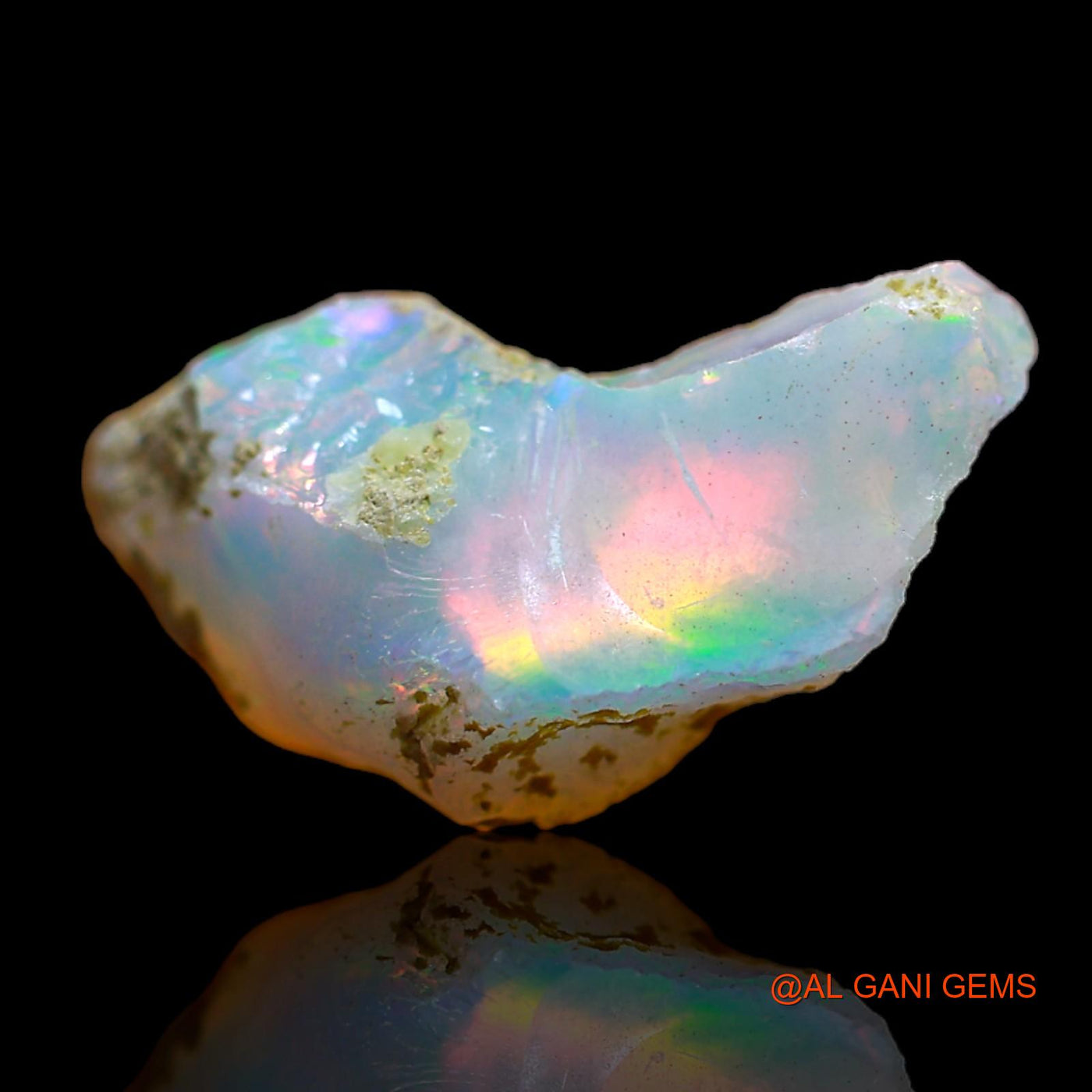 Natural Untreated Fire Opal Loose Gemstone Fancy Rough From Ethiopia 3.00 Cts 16x10x8 mm E-262