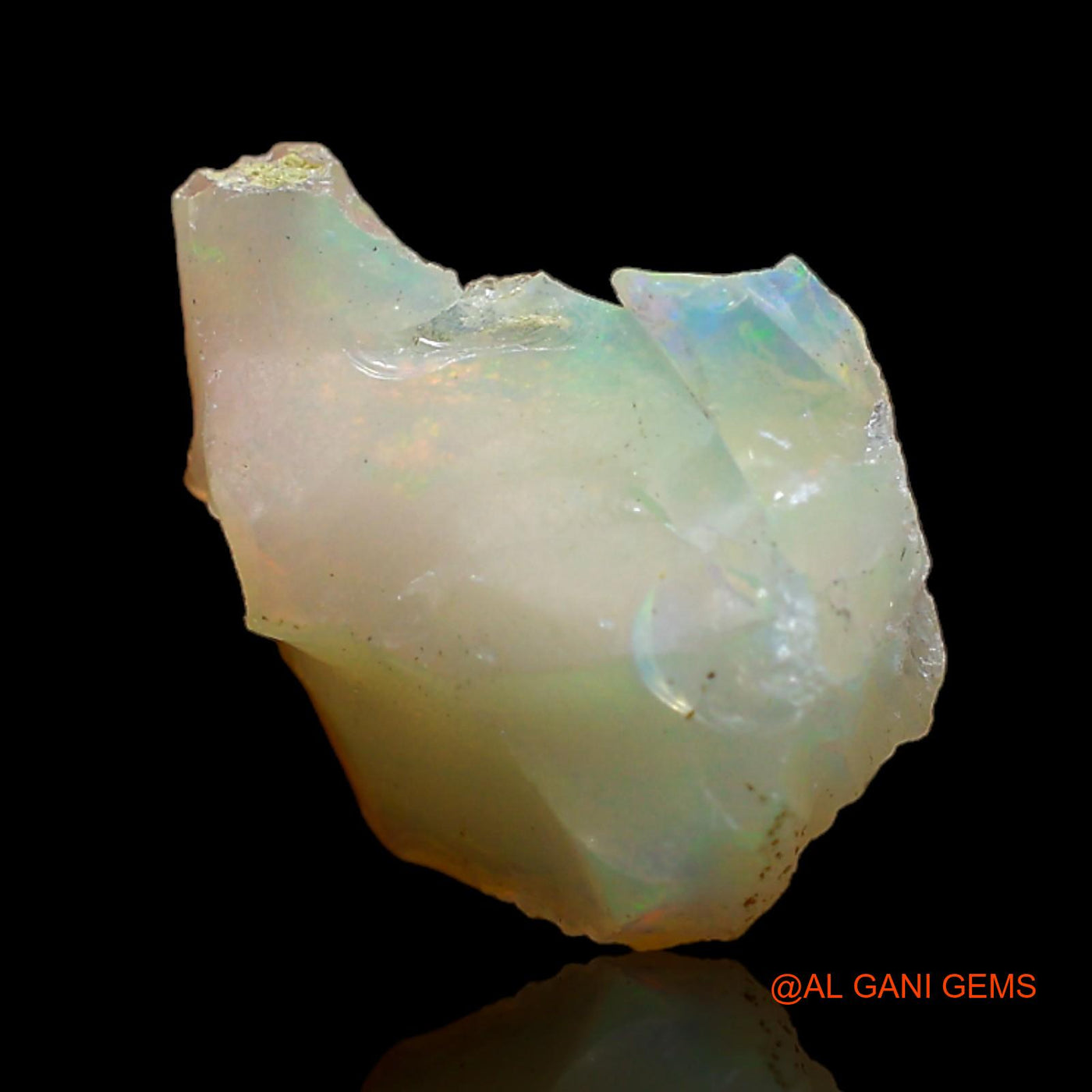Natural Fire Opal Gemstone 4.00 Cts Loose Fancy Rough From Ethiopia 16x12x7 mm E-265