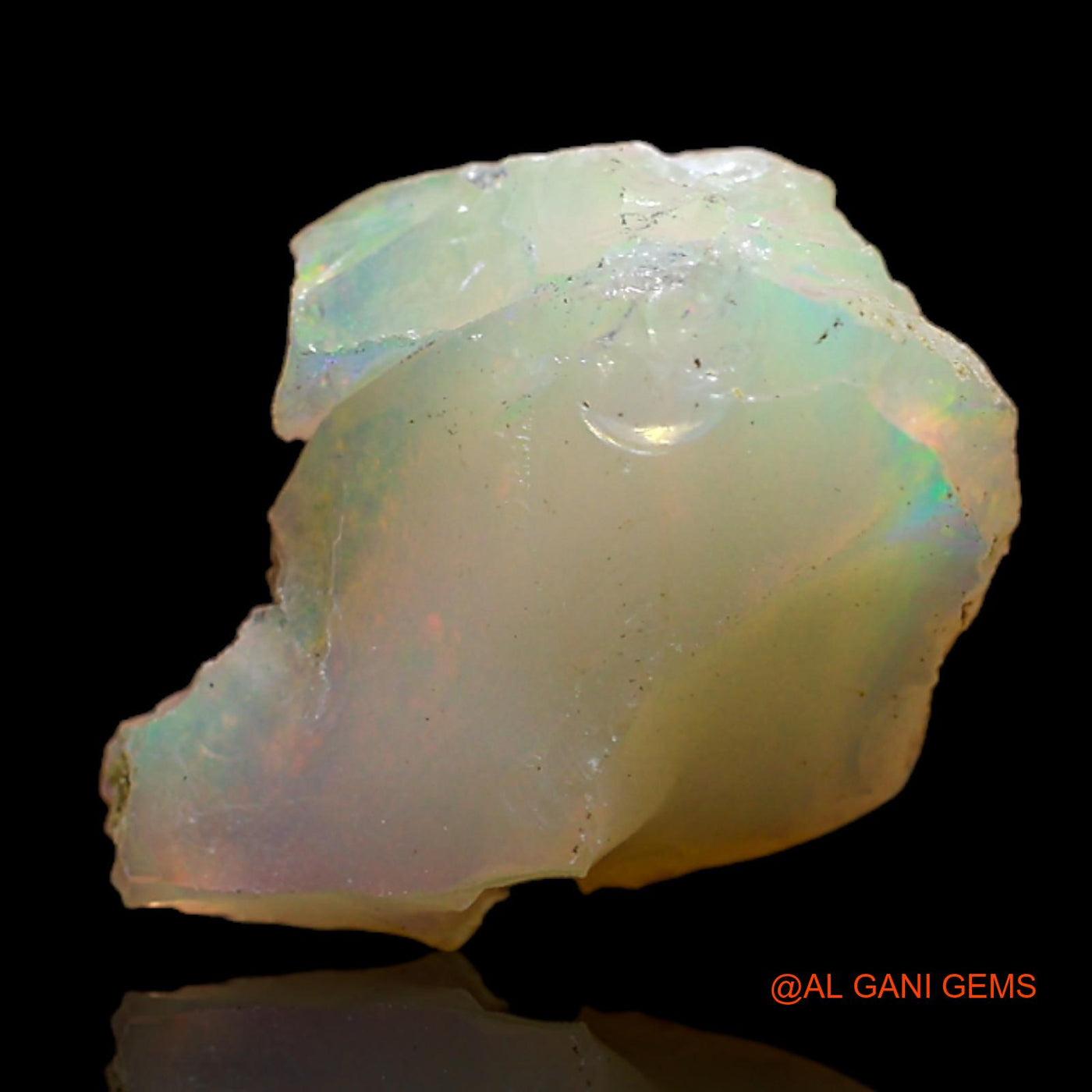 Natural Fire Opal Gemstone 4.00 Cts Loose Fancy Rough From Ethiopia 16x12x7 mm E-265
