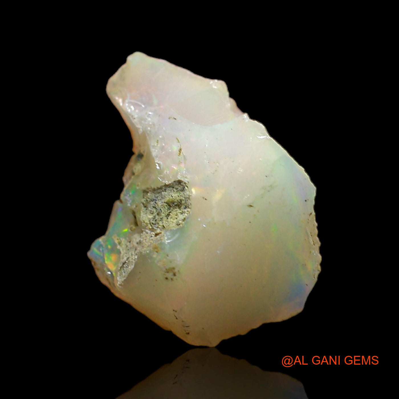 Natural Fire Opal Gemstone 4.00 Cts Loose Fancy Rough From Ethiopia 16x12x7 mm E-265
