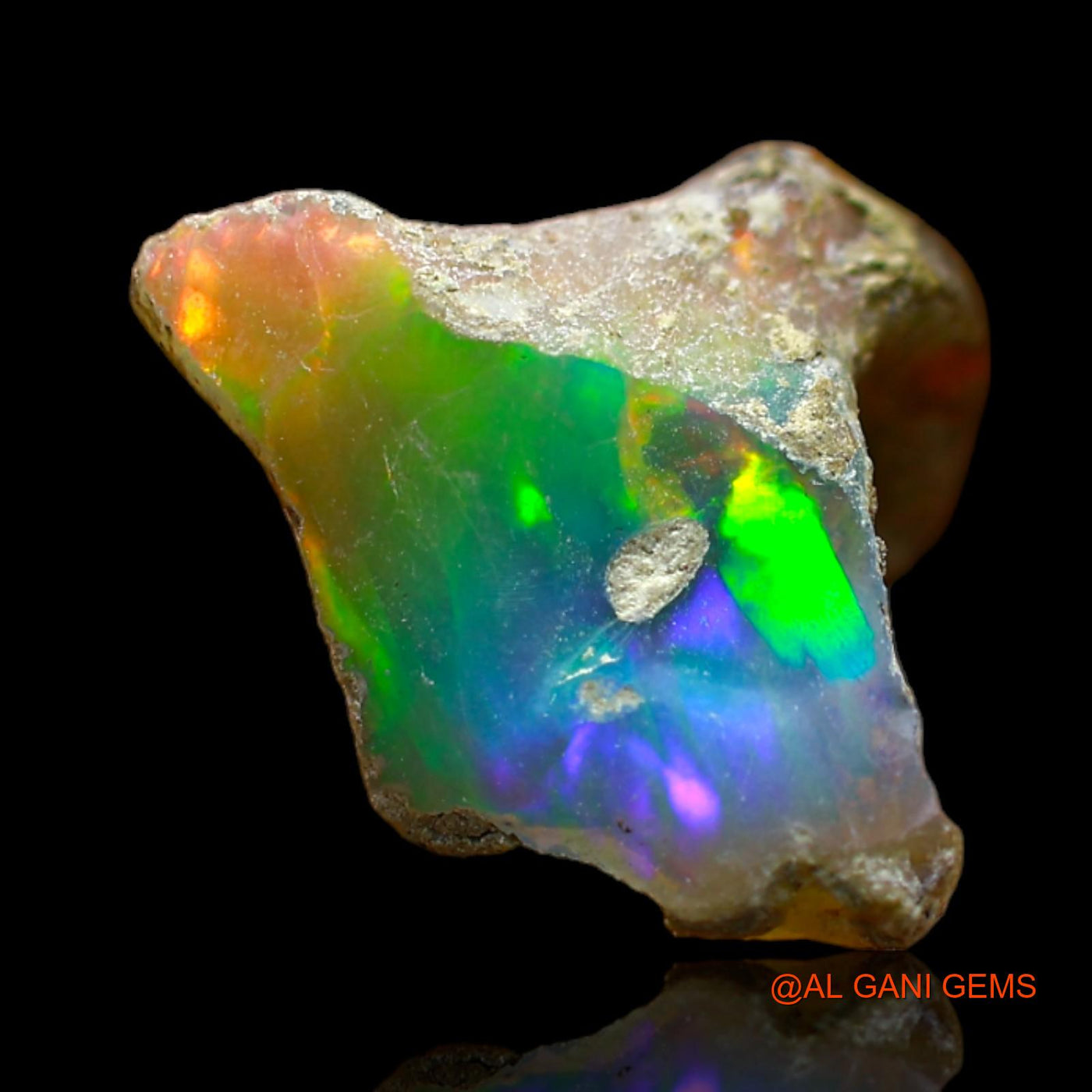 5.00 Cts Natural Ethiopian Fire Opal Loose Gemstone Fancy Rough 11x9x12 mm E-273