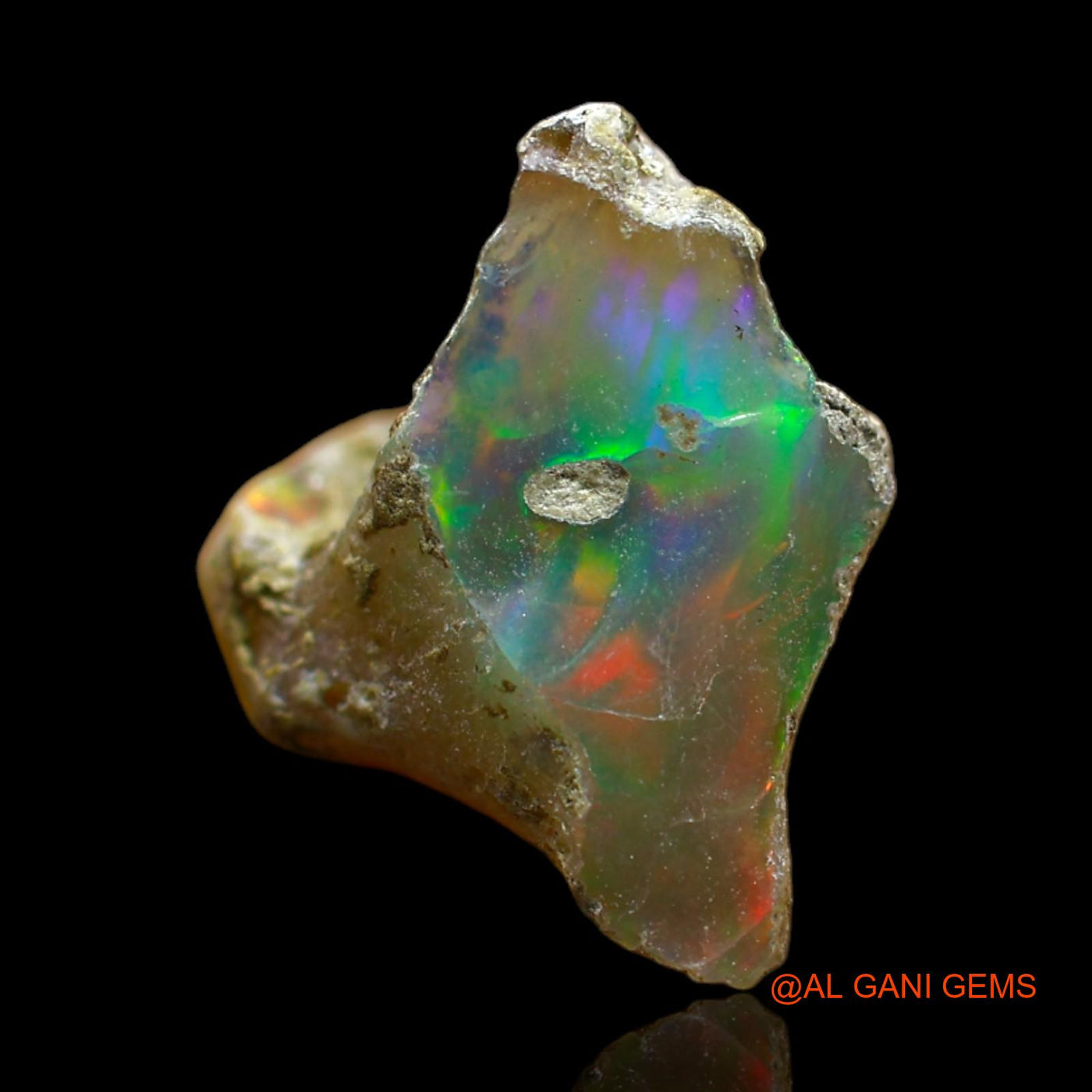 5.00 Cts Natural Ethiopian Fire Opal Loose Gemstone Fancy Rough 11x9x12 mm E-273