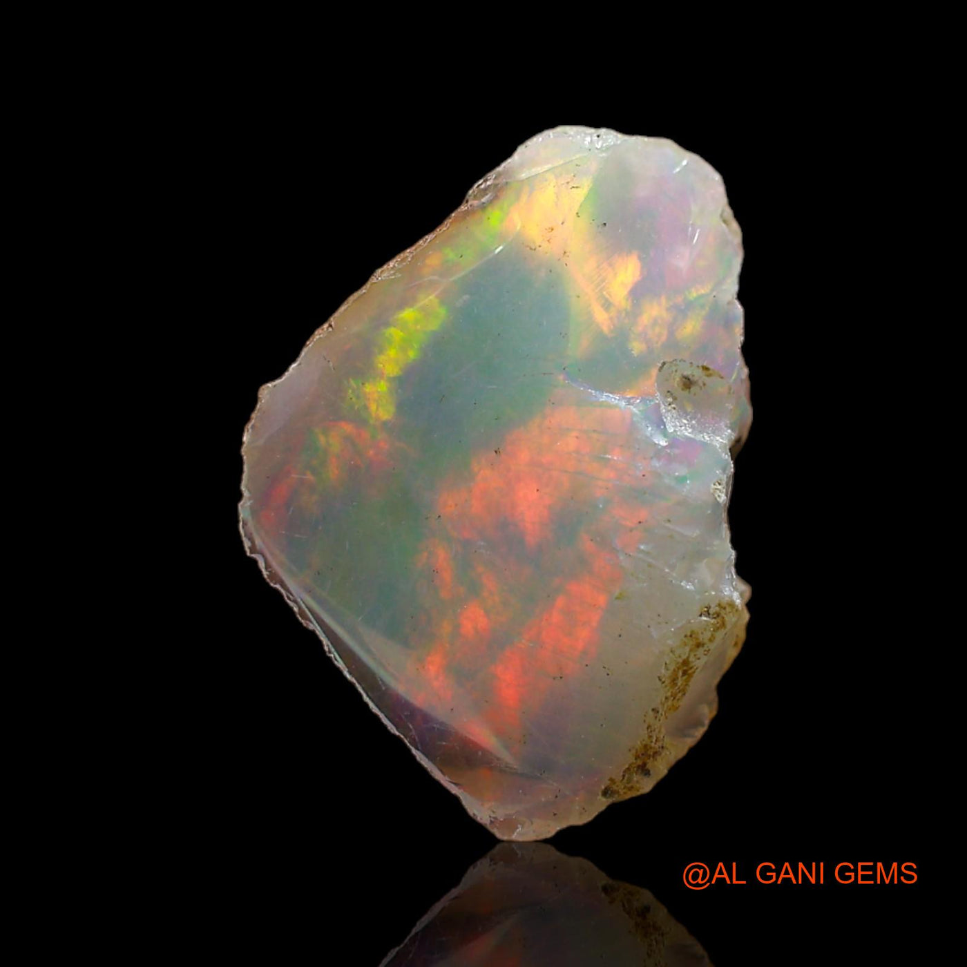 Natural Untreated Fire Opal Loose Gemstone Fancy Rough From Ethiopia 2.00 Cts 15x10x3 mm E-274