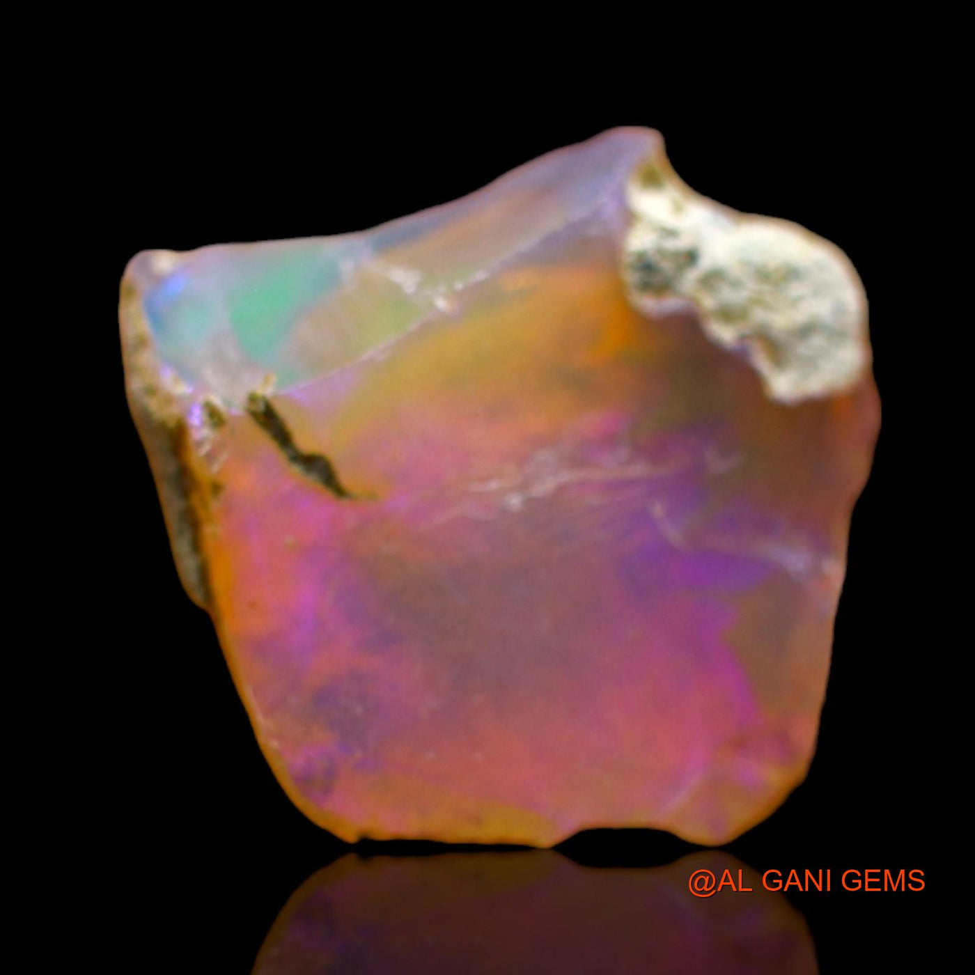 3.00 Cts Natural Ethiopian Fire Opal Loose Gemstone Fancy Rough 13x13x5 mm E-287