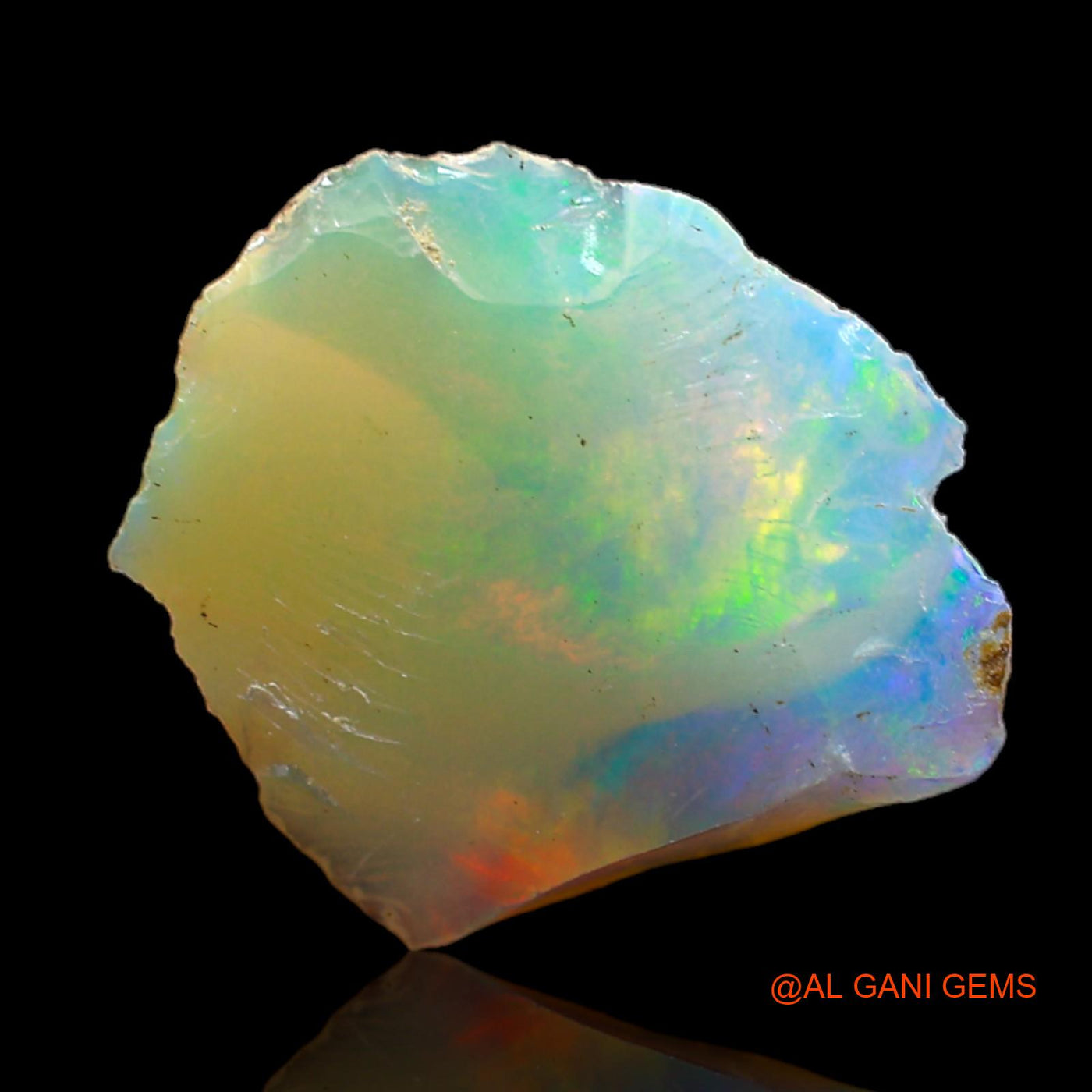 2.00 Cts Natural Ethiopian Fire Opal Loose Gemstone Fancy Rough 12x12x4 mm E-291
