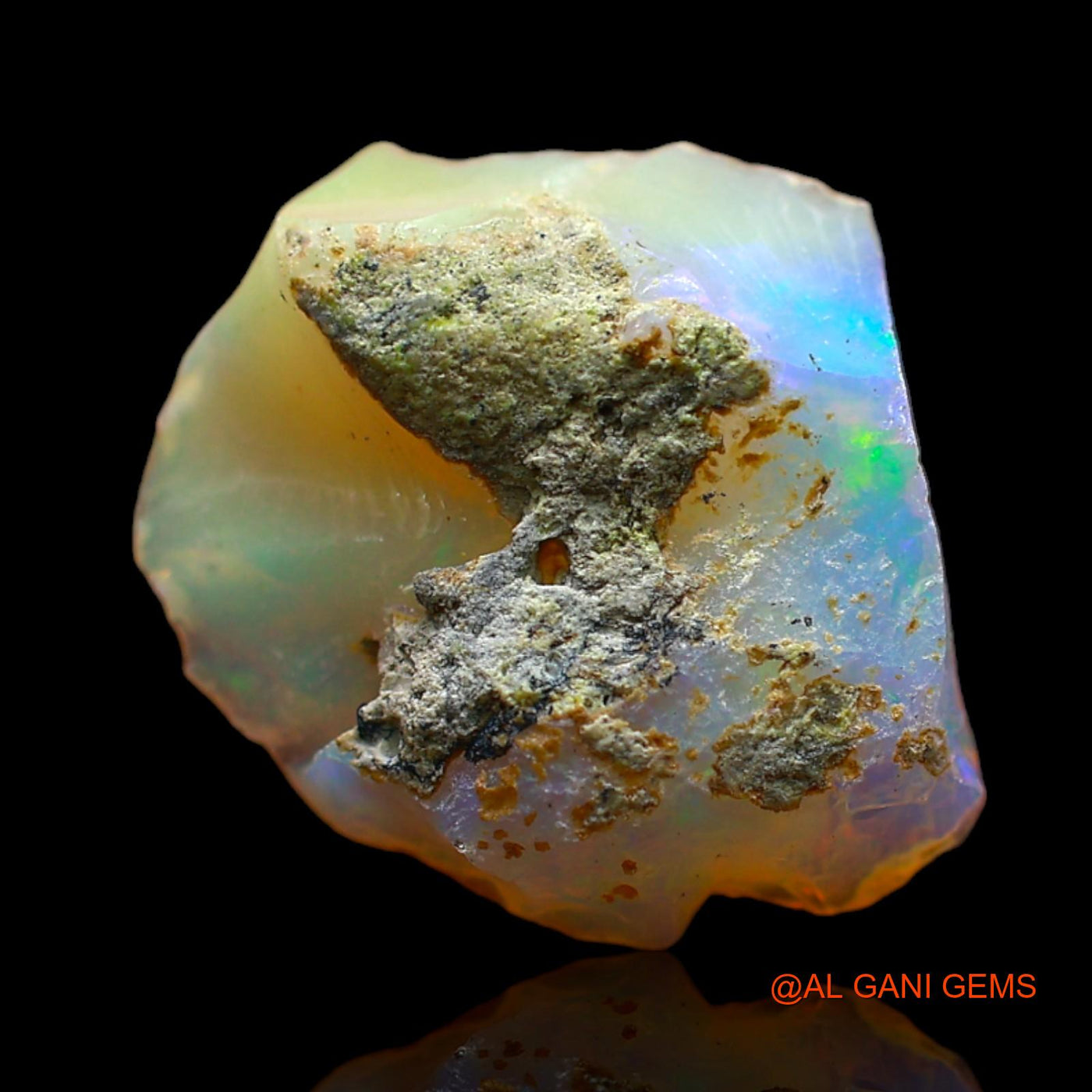 2.00 Cts Natural Ethiopian Fire Opal Loose Gemstone Fancy Rough 12x12x4 mm E-291