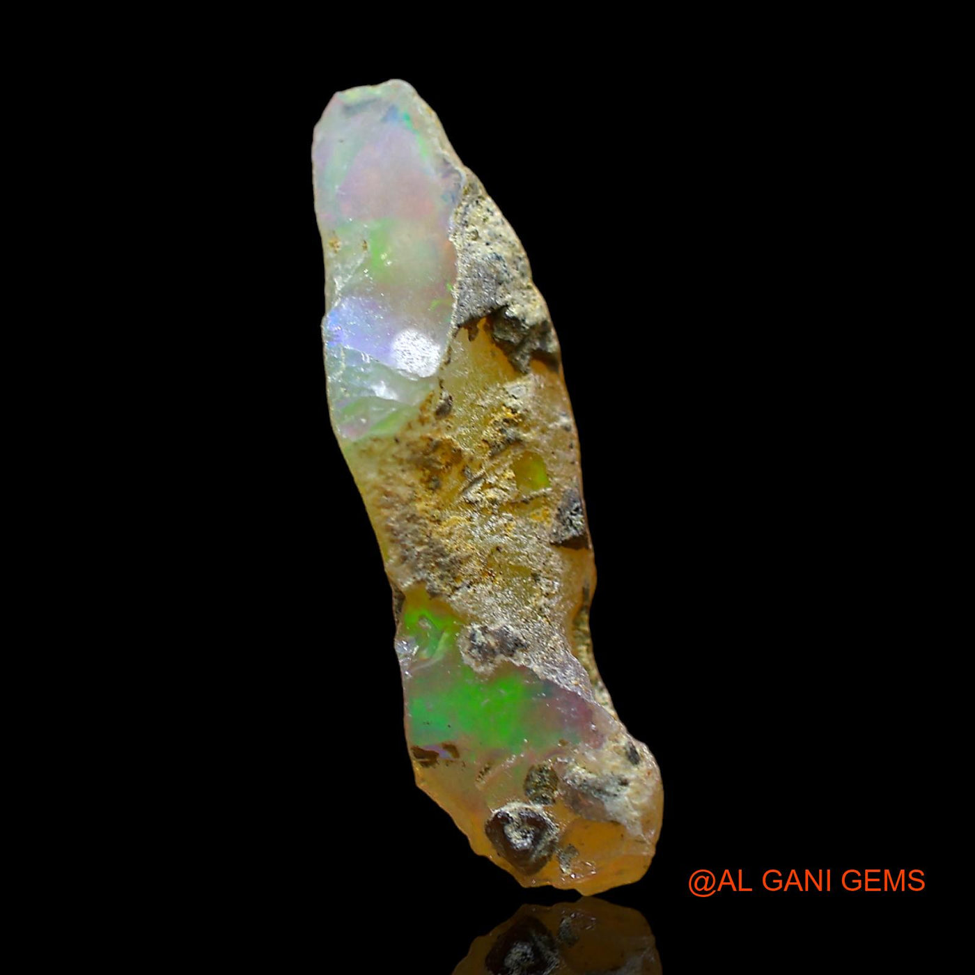 5.00 Cts Unheated Ethiopian Fire Opal Loose Gemstone Fancy Rough Natural 22x12x5 mm E-301