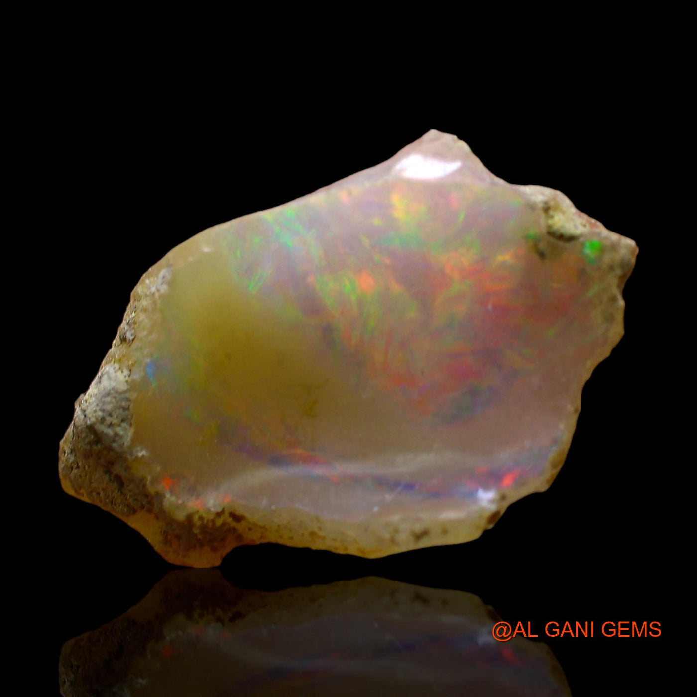 Natural Fire Opal Gemstone 3.00 Cts Loose Fancy Rough From Ethiopia 20x13x3 mm E-305