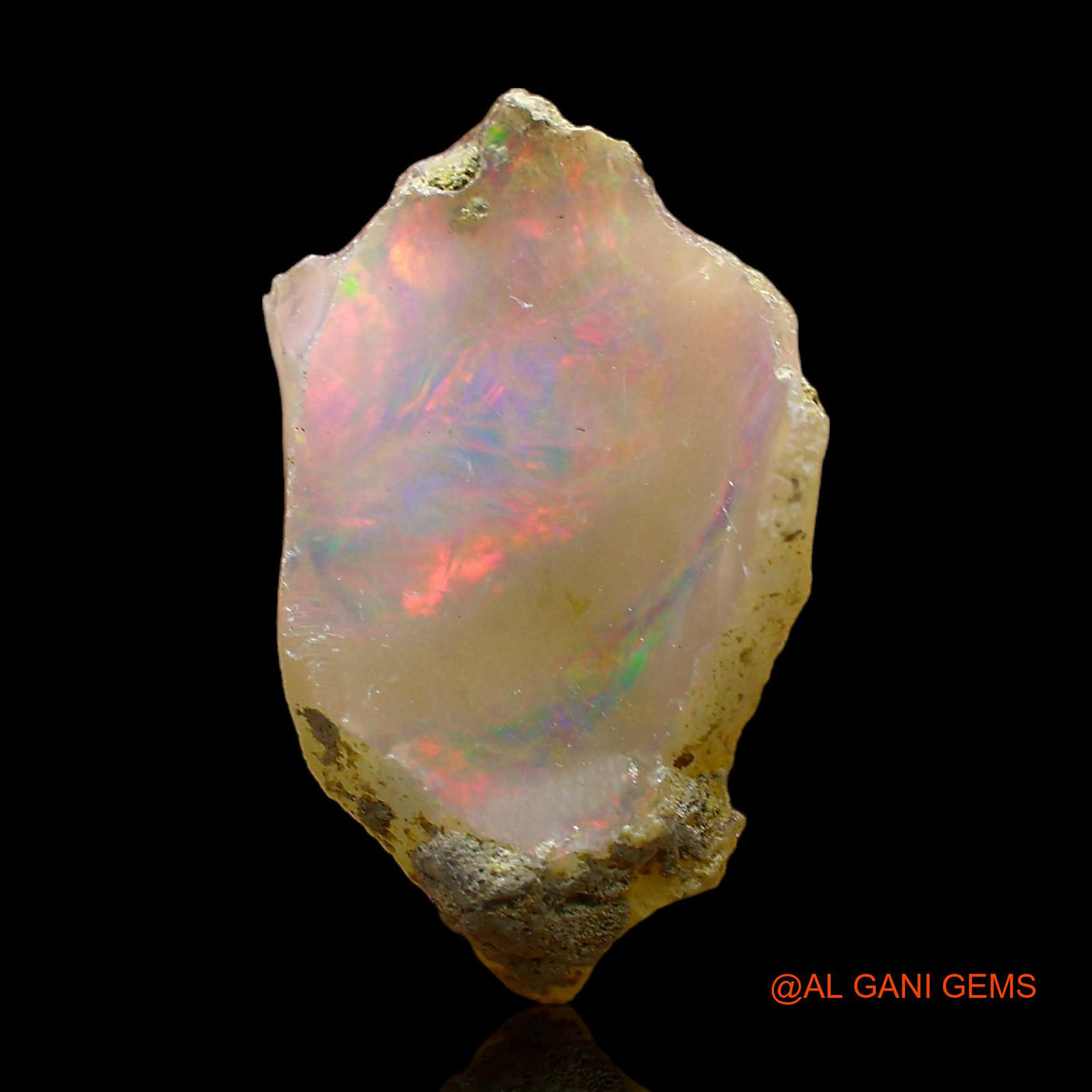 Natural Fire Opal Gemstone 3.00 Cts Loose Fancy Rough From Ethiopia 20x13x3 mm E-305