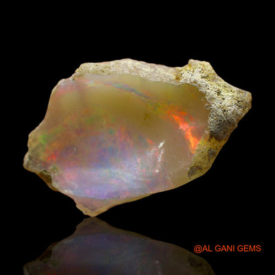 Natural Fire Opal Gemstone 3.00 Cts Loose Fancy Rough From Ethiopia 20x13x3 mm E-305