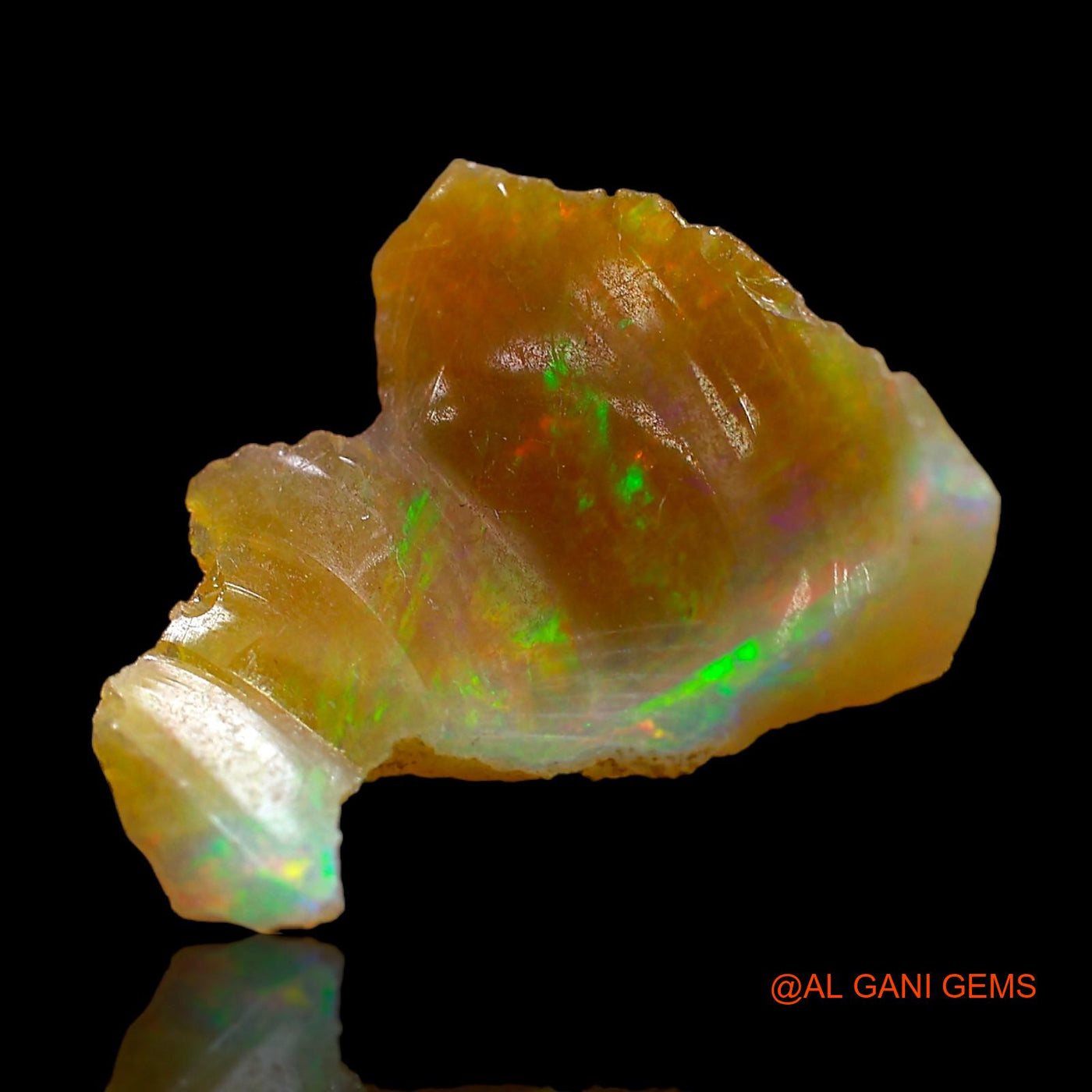 3.00 Cts Natural Ethiopian Fire Opal Loose Gemstone Fancy Rough 17x15x5 mm E-306
