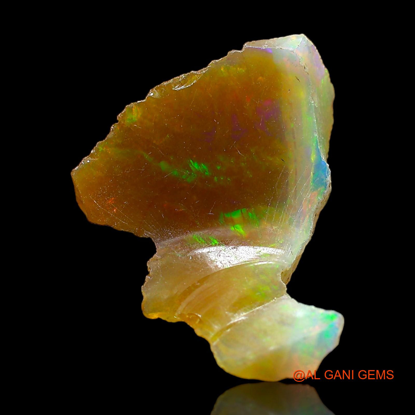 3.00 Cts Natural Ethiopian Fire Opal Loose Gemstone Fancy Rough 17x15x5 mm E-306