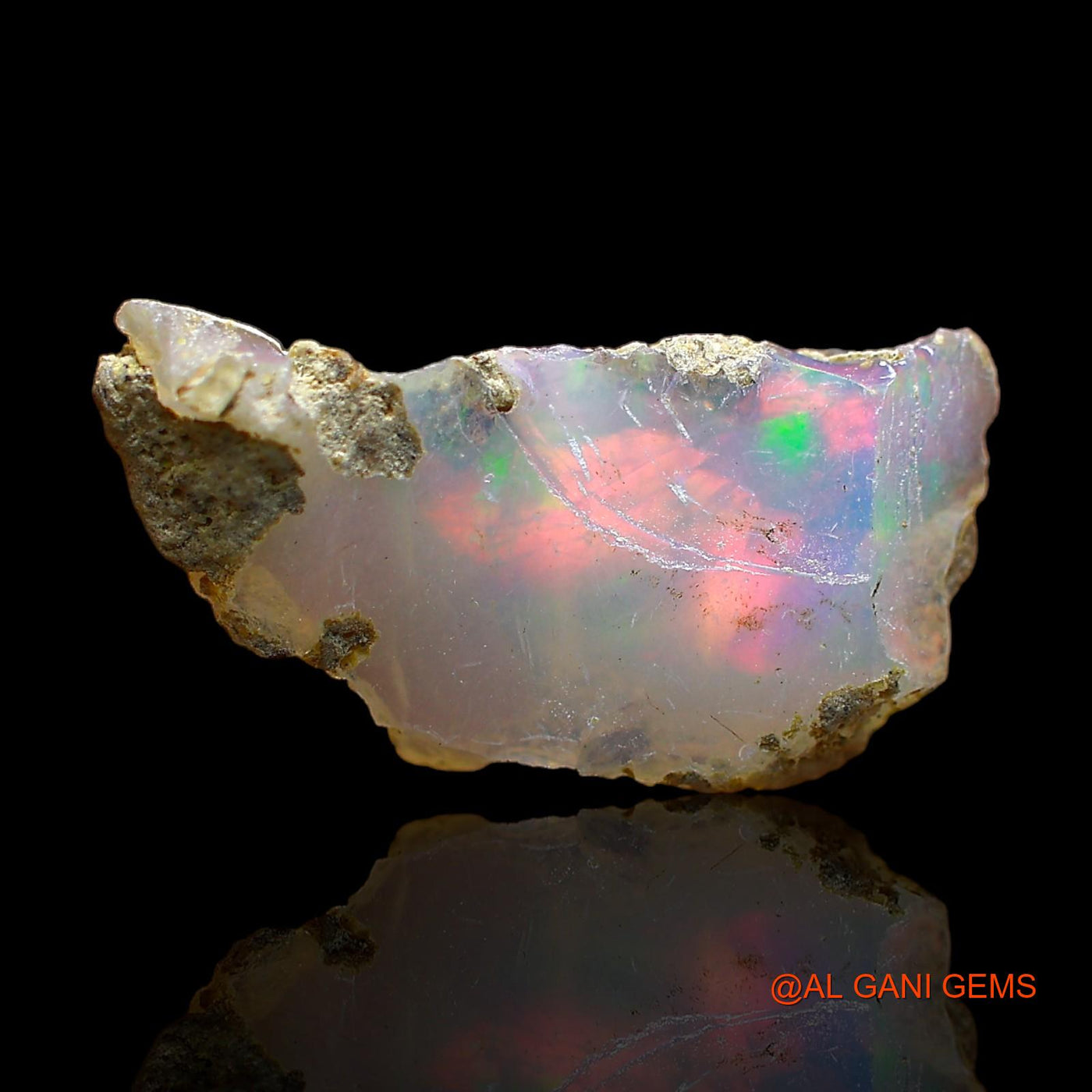 Natural Fire Opal Gemstone 3.00 Cts Loose Fancy Rough From Ethiopia 19x10x6 mm E-313