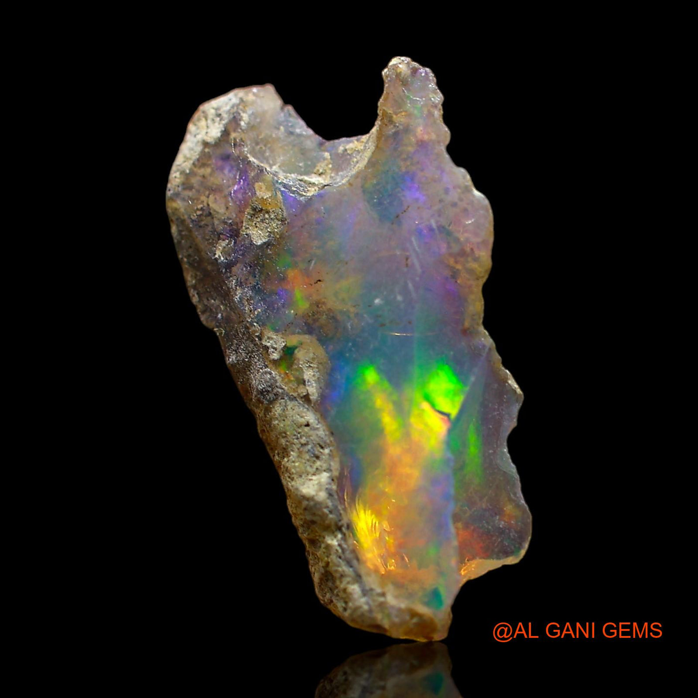 Natural Fire Opal Gemstone 3.00 Cts Loose Fancy Rough From Ethiopia 19x10x4 mm E-315