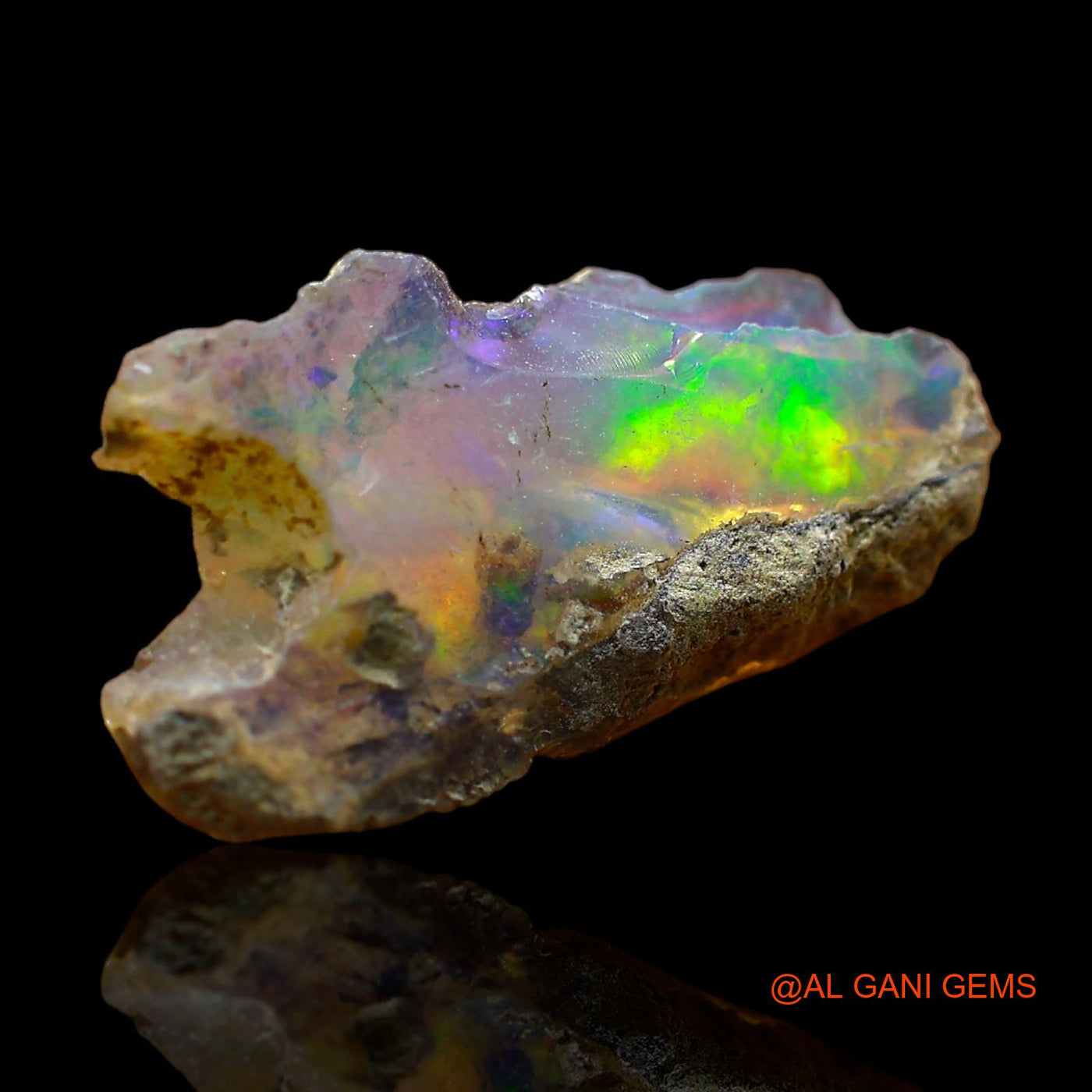Natural Fire Opal Gemstone 3.00 Cts Loose Fancy Rough From Ethiopia 19x10x4 mm E-315
