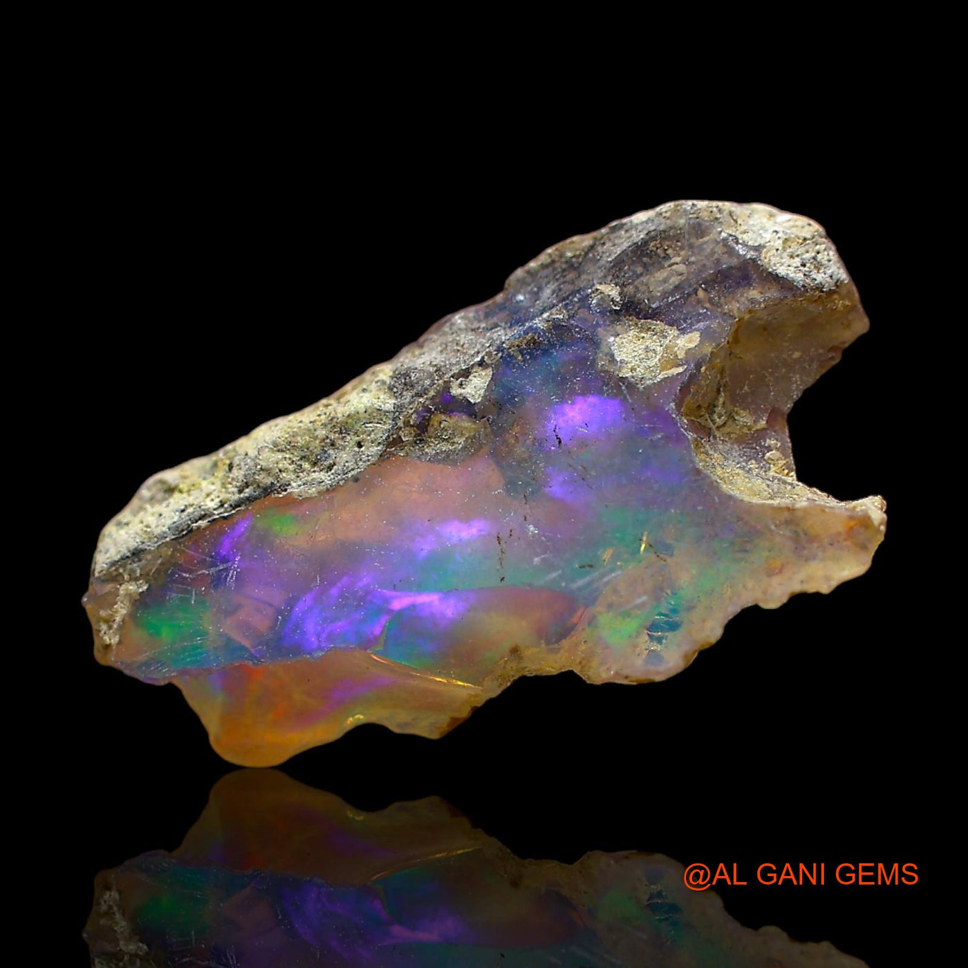 Natural Fire Opal Gemstone 3.00 Cts Loose Fancy Rough From Ethiopia 19x10x4 mm E-315