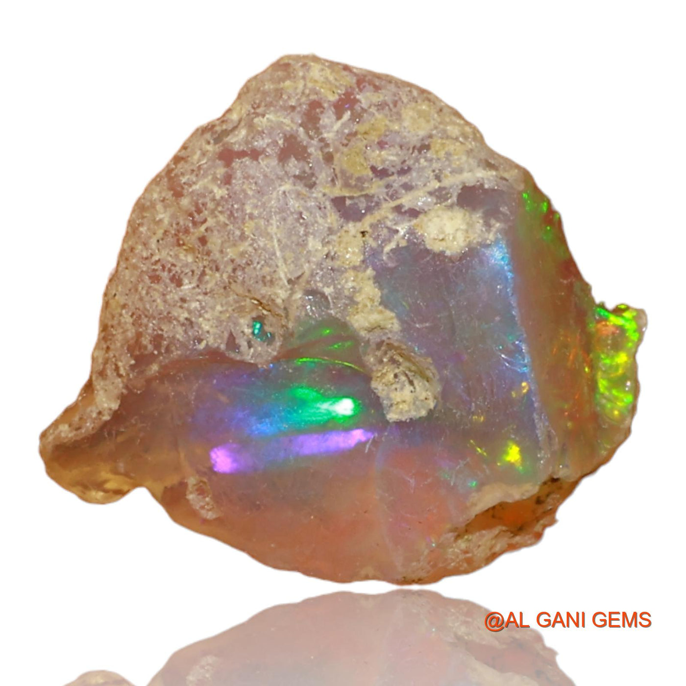 Natural Fire Opal Gemstone 3.00 Cts Loose Fancy Rough From Ethiopia 14x12x5 mm E-31