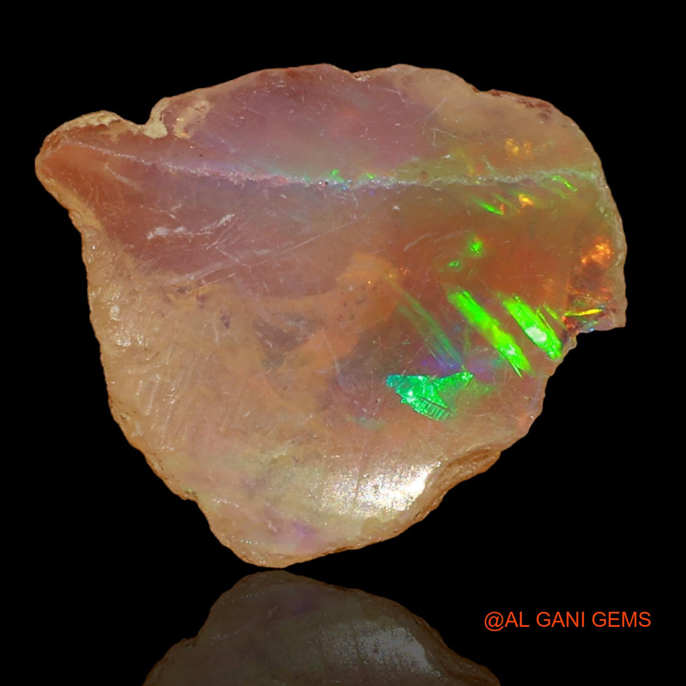 Natural Fire Opal Gemstone 3.00 Cts Loose Fancy Rough From Ethiopia 14x12x5 mm E-31