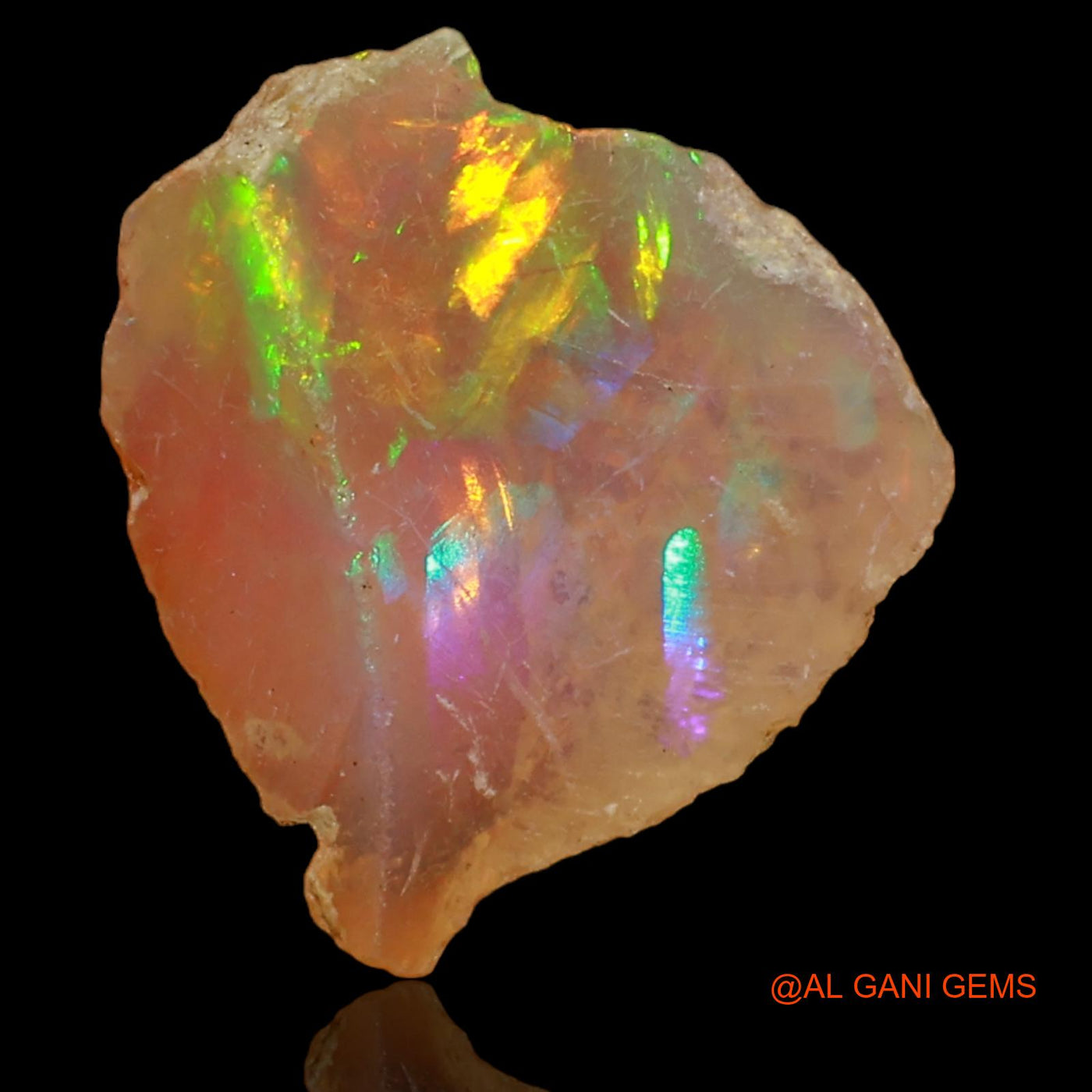 Natural Fire Opal Gemstone 3.00 Cts Loose Fancy Rough From Ethiopia 14x12x5 mm E-31