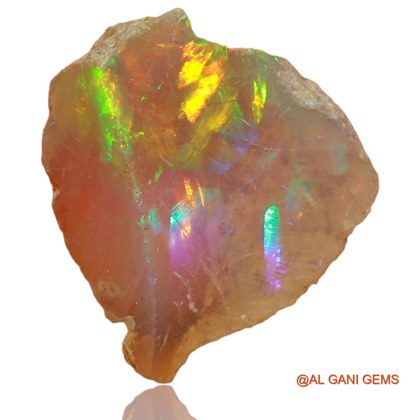 Natural Fire Opal Gemstone 3.00 Cts Loose Fancy Rough From Ethiopia 14x12x5 mm E-31