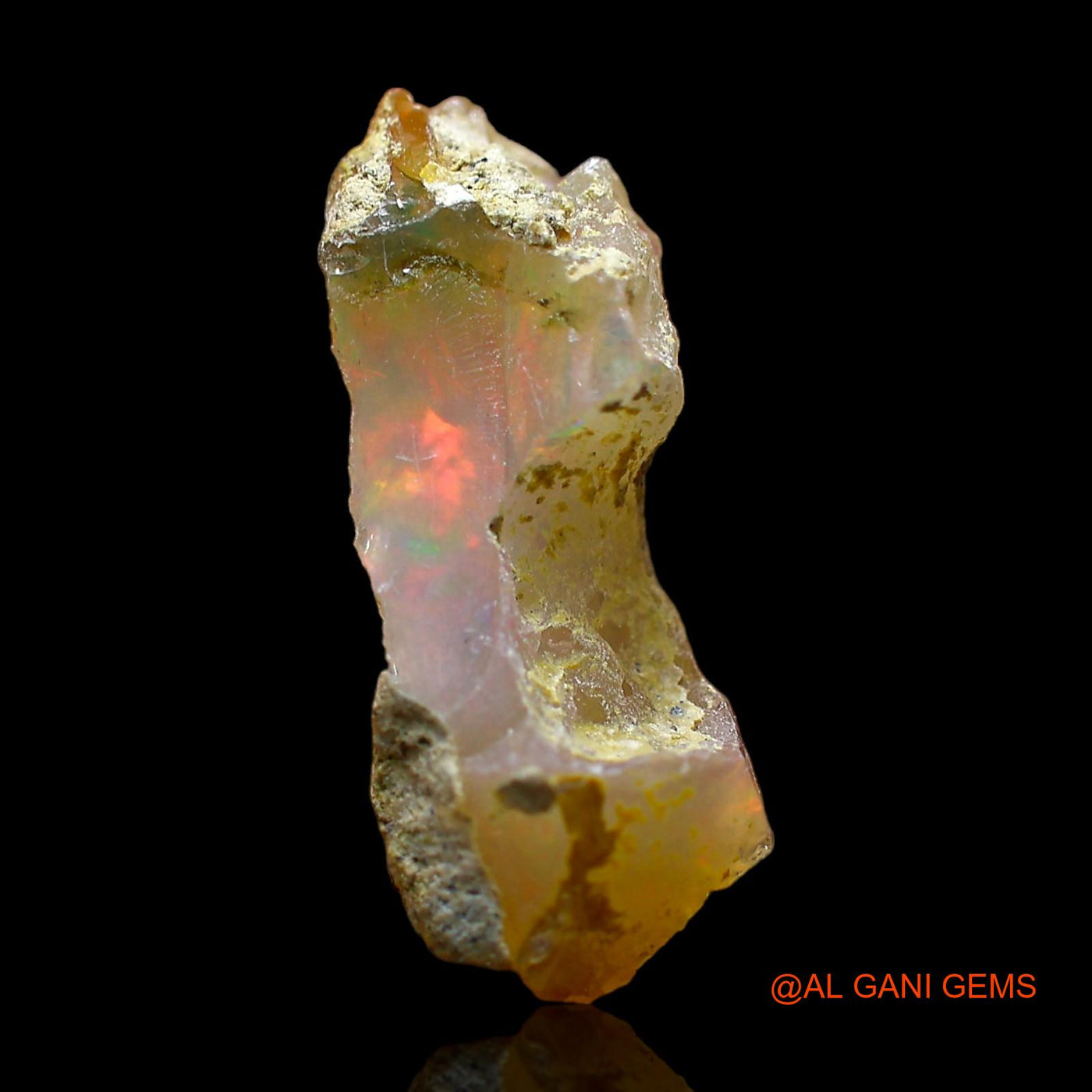 4.00 Cts Natural Ethiopian Fire Opal Fancy Rough Loose Gemstone For Jewelry 20x9x7 mm E-320