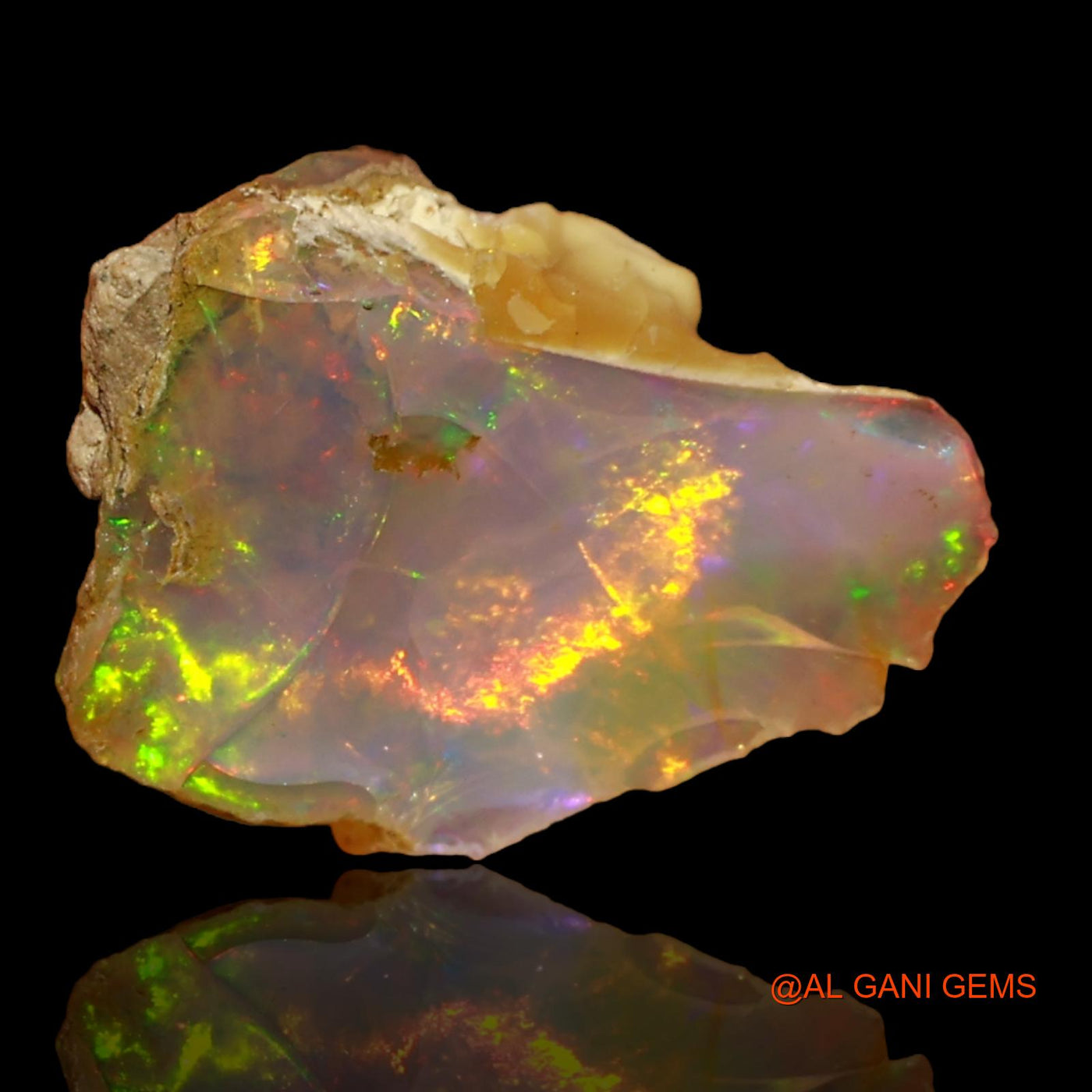 2.00 Cts Natural Ethiopian Fire Opal Loose Gemstone Fancy Rough 13x9x5 mm E-32
