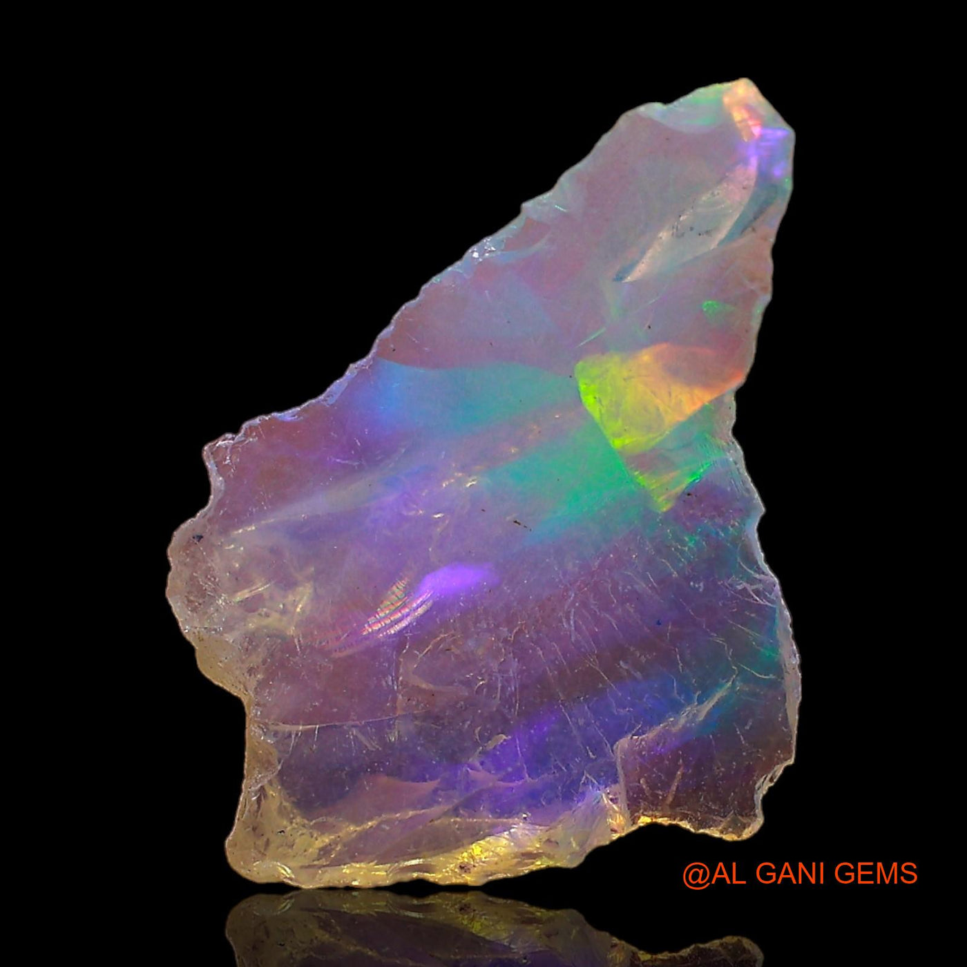 Natural Untreated Fire Opal Loose Gemstone Fancy Rough From Ethiopia 2.00 Cts 15x13x3 mm E-335