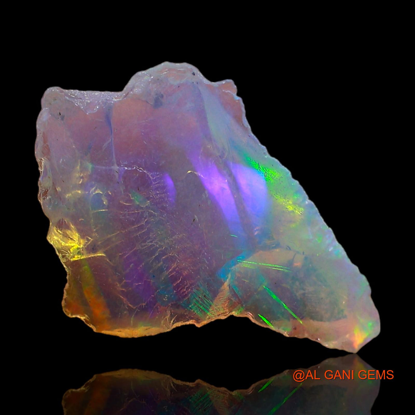 Natural Untreated Fire Opal Loose Gemstone Fancy Rough From Ethiopia 2.00 Cts 15x13x3 mm E-335